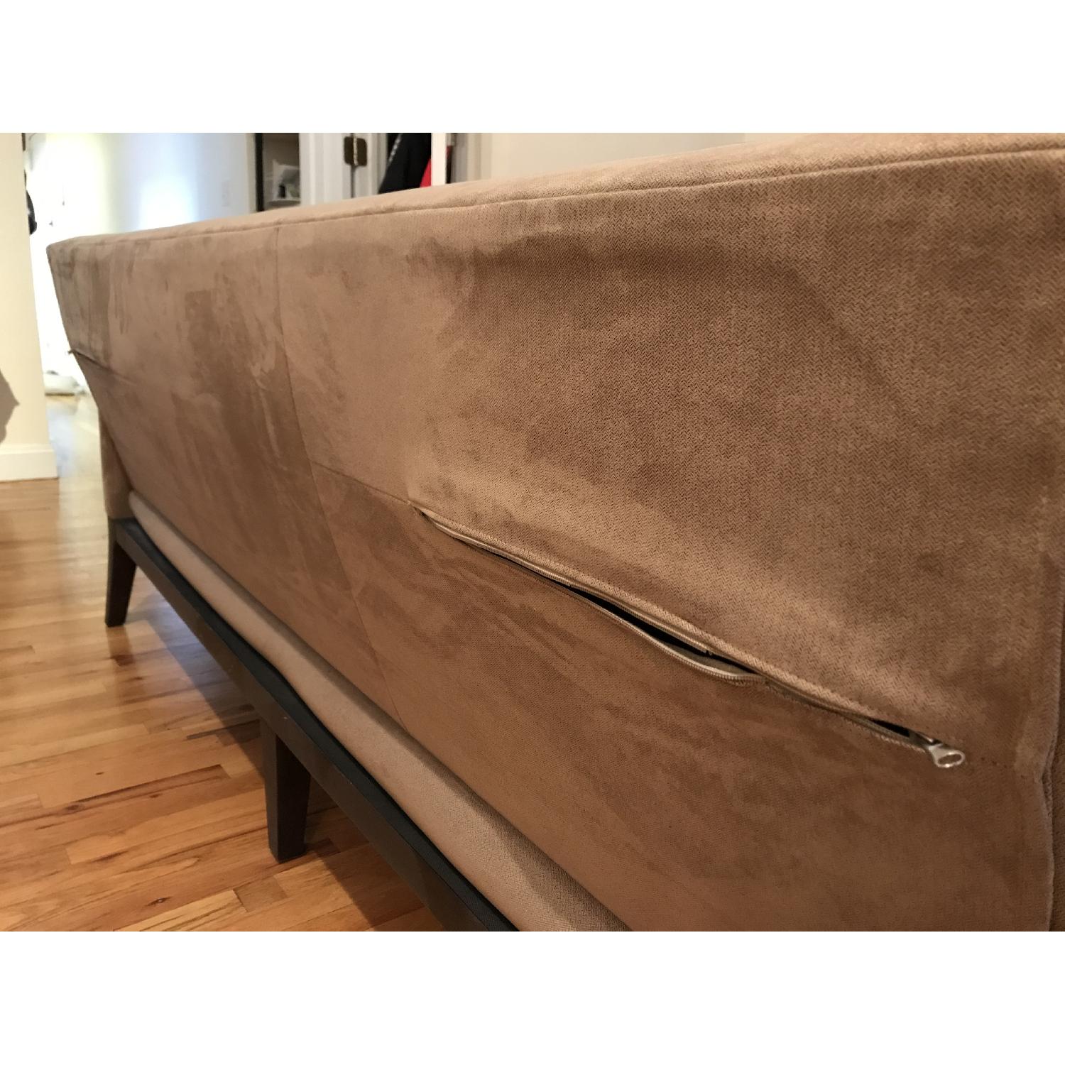 West Elm Marled Microfiber Sofa in Mink - image-5