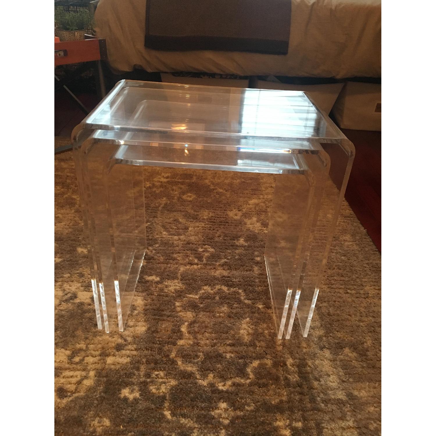 CB2 3Piece Peekaboo Acrylic Nesting Tables AptDeco