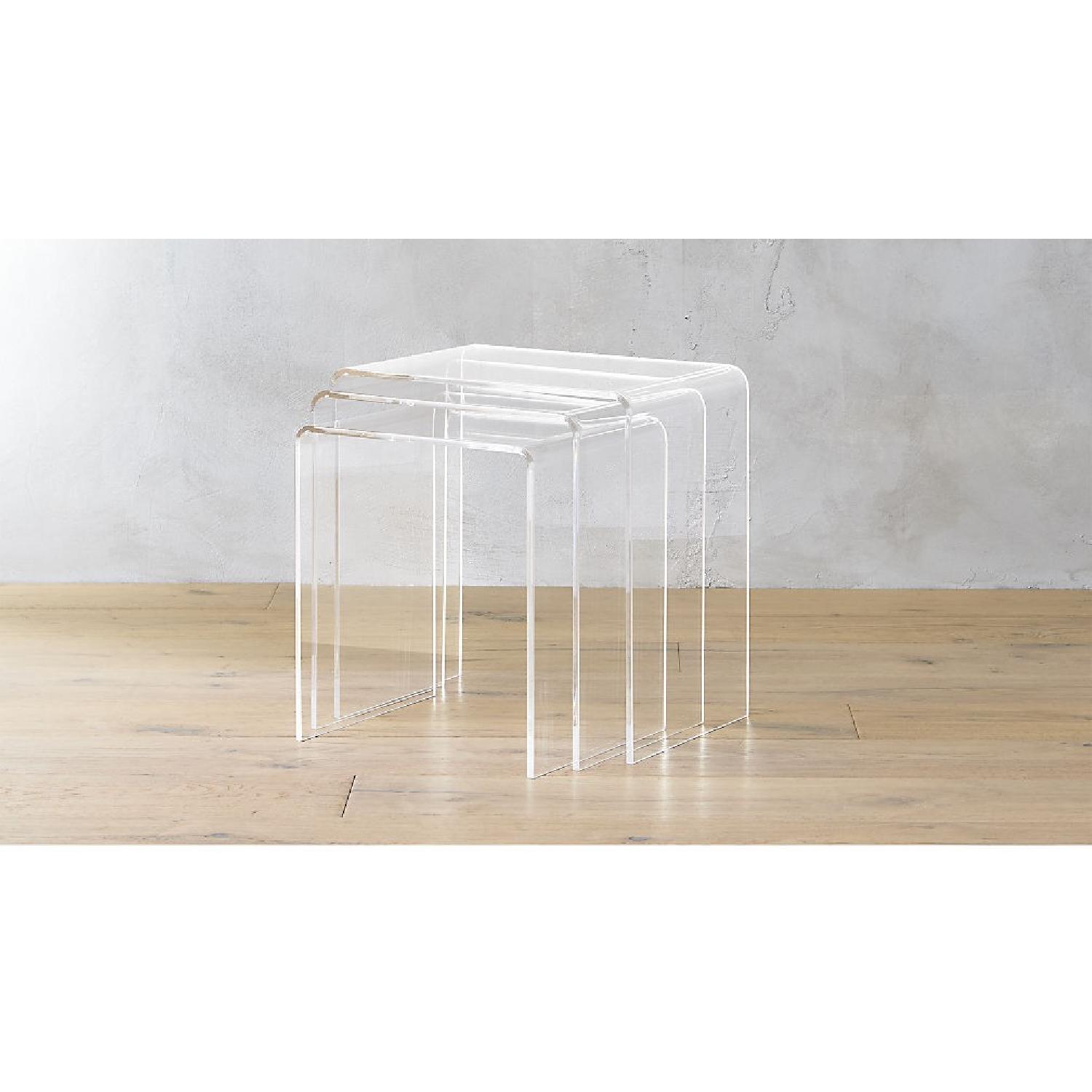 CB2 3Piece Peekaboo Acrylic Nesting Tables AptDeco