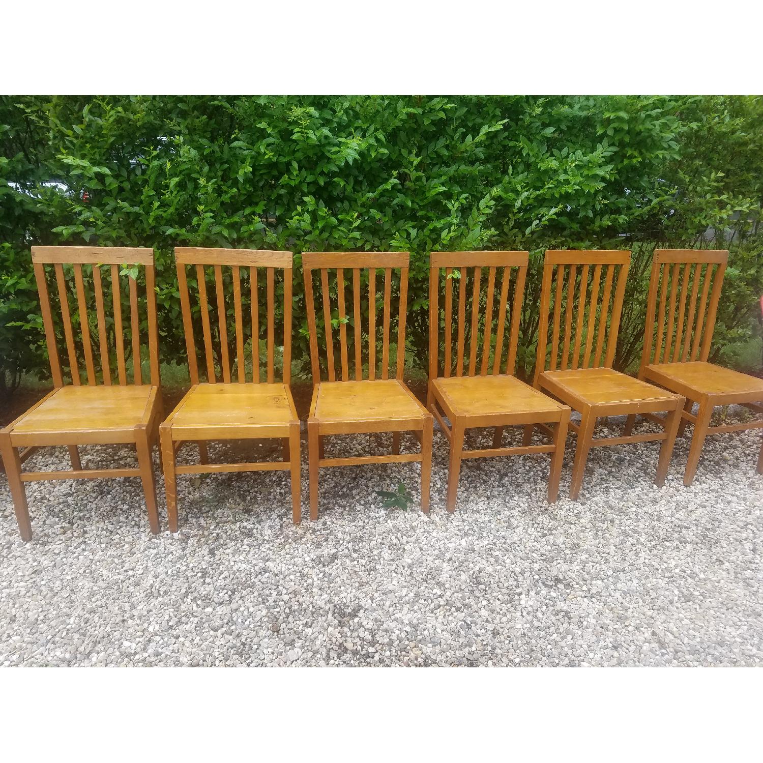 Crate & Barrel Mission-Style Wooden Dining Chairs - image-1