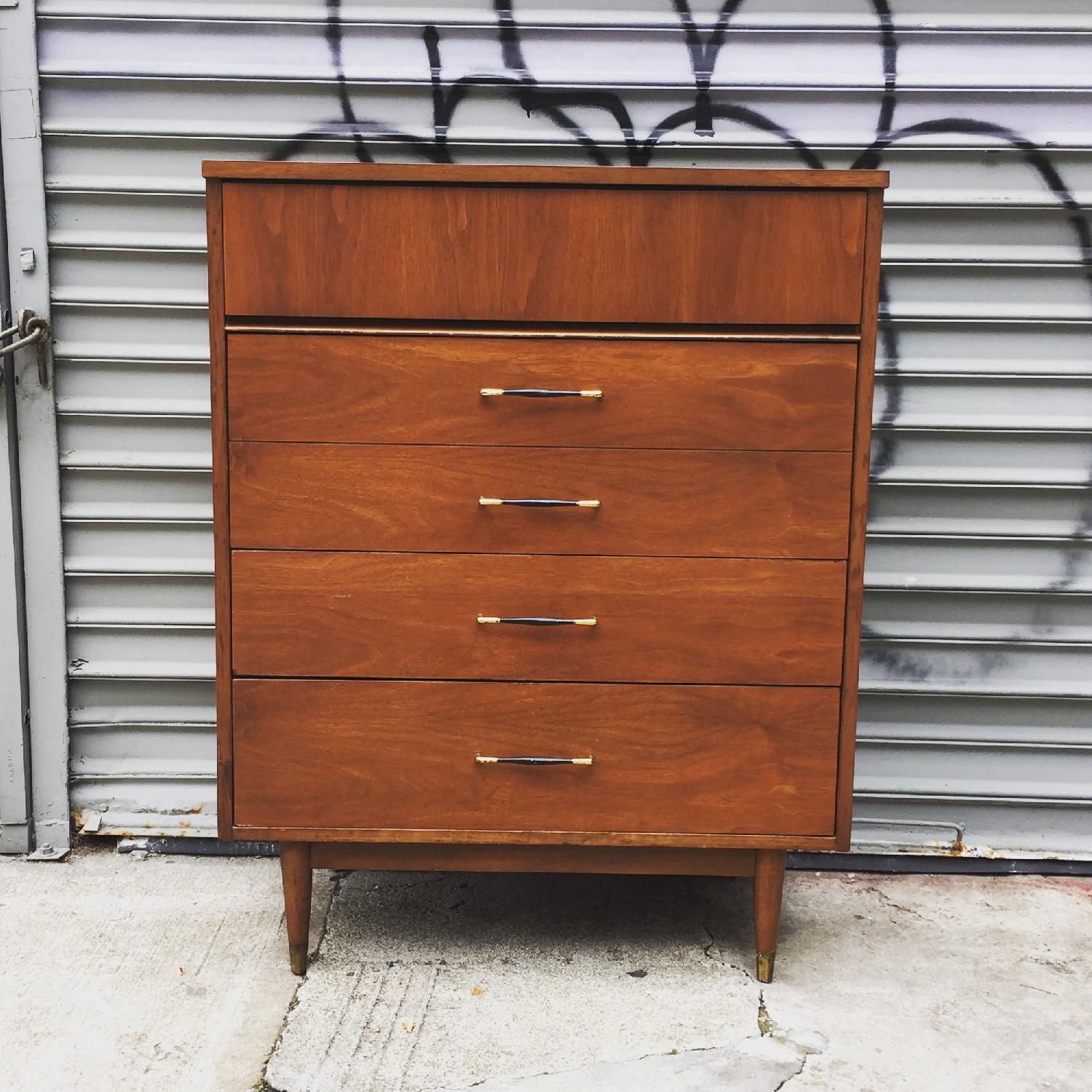 Vintage Modern Tall Walnut Dresser - image-1