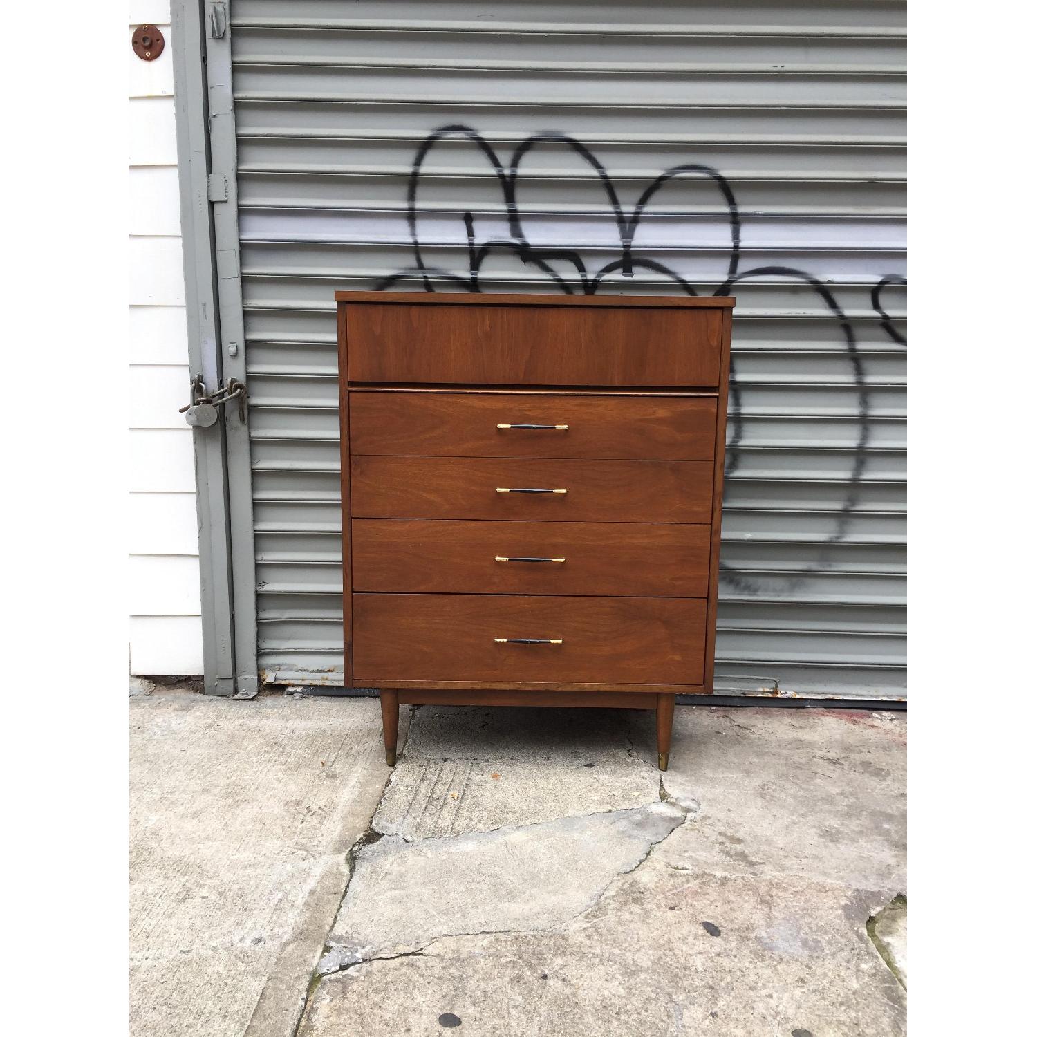 Vintage Modern Tall Walnut Dresser - image-3