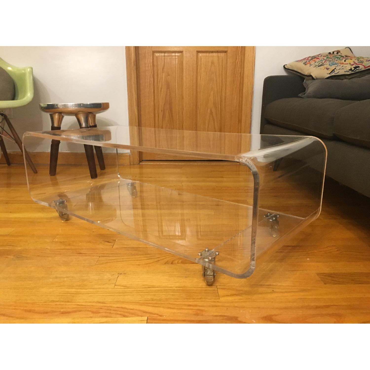 CB2 Acrylic Peekaboo Media Console/Coffee Table AptDeco