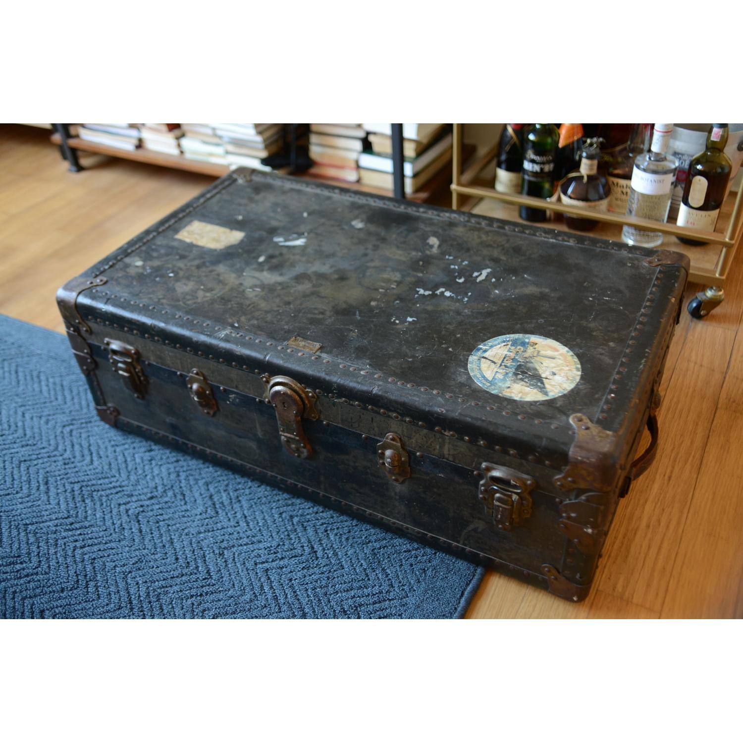 Neverbreak Trunks Vintage 1930s Steamer Trunk - image-2