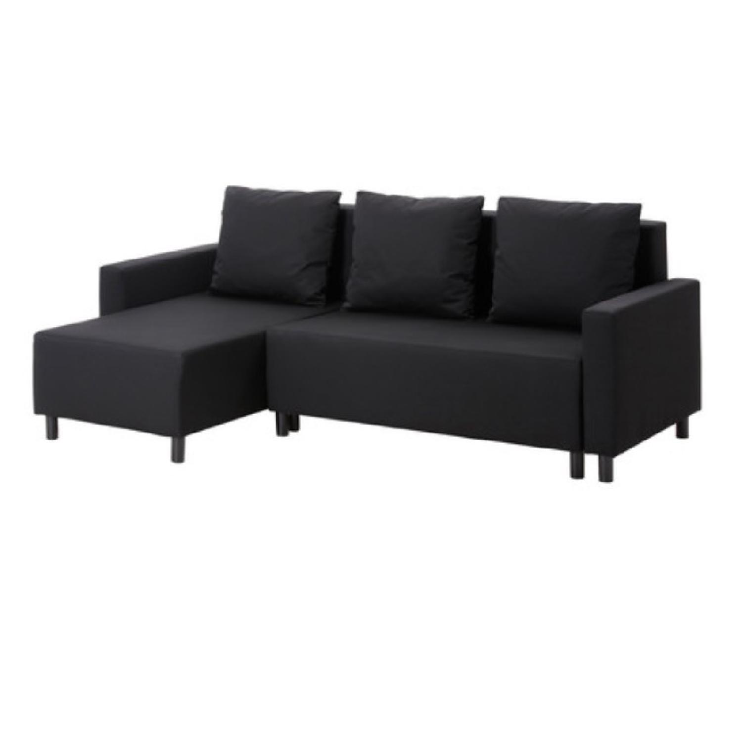 Ikea Sleeper Sectional Sofa in Black AptDeco