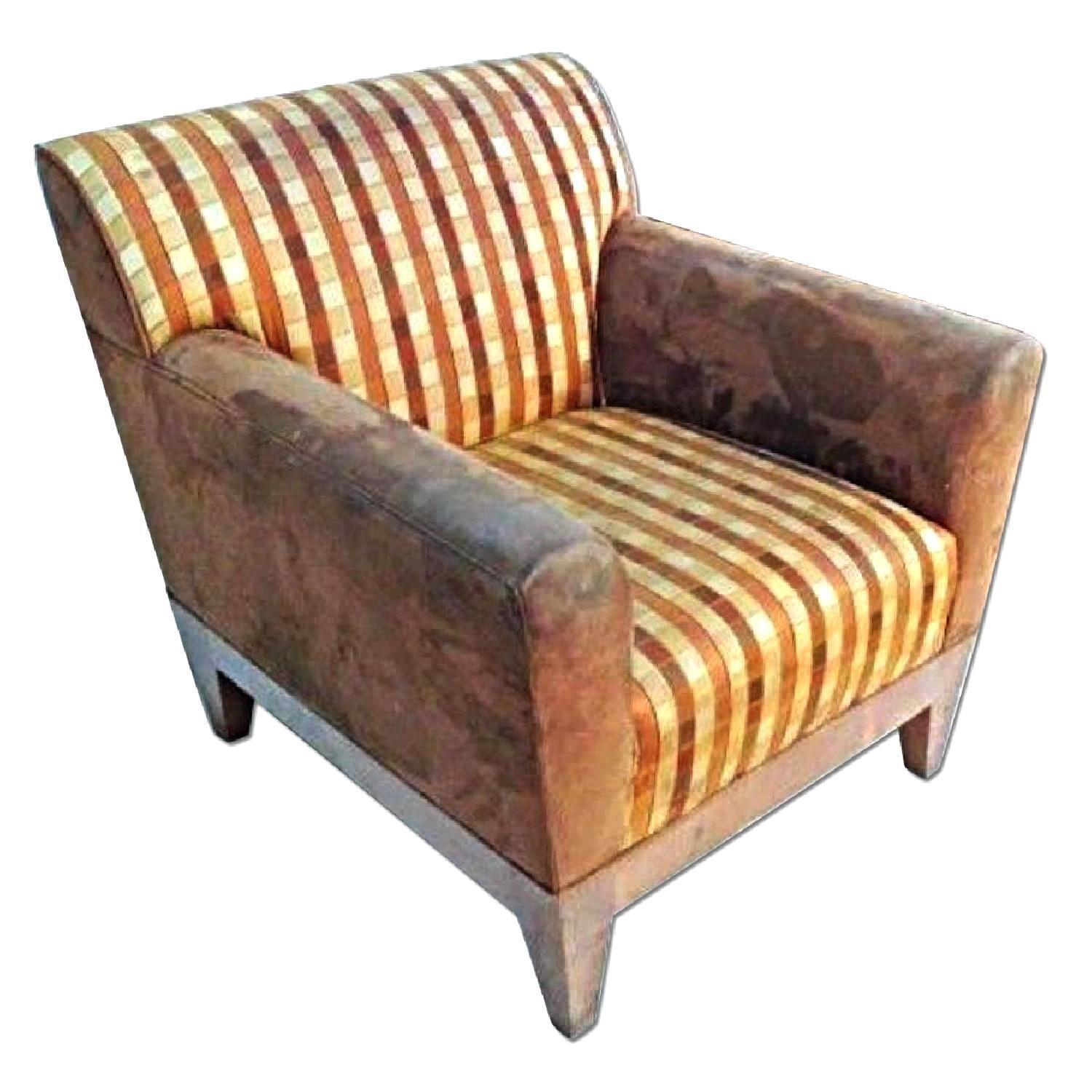 Modern Suede Upholstered Lounge Club Chairs - image-1