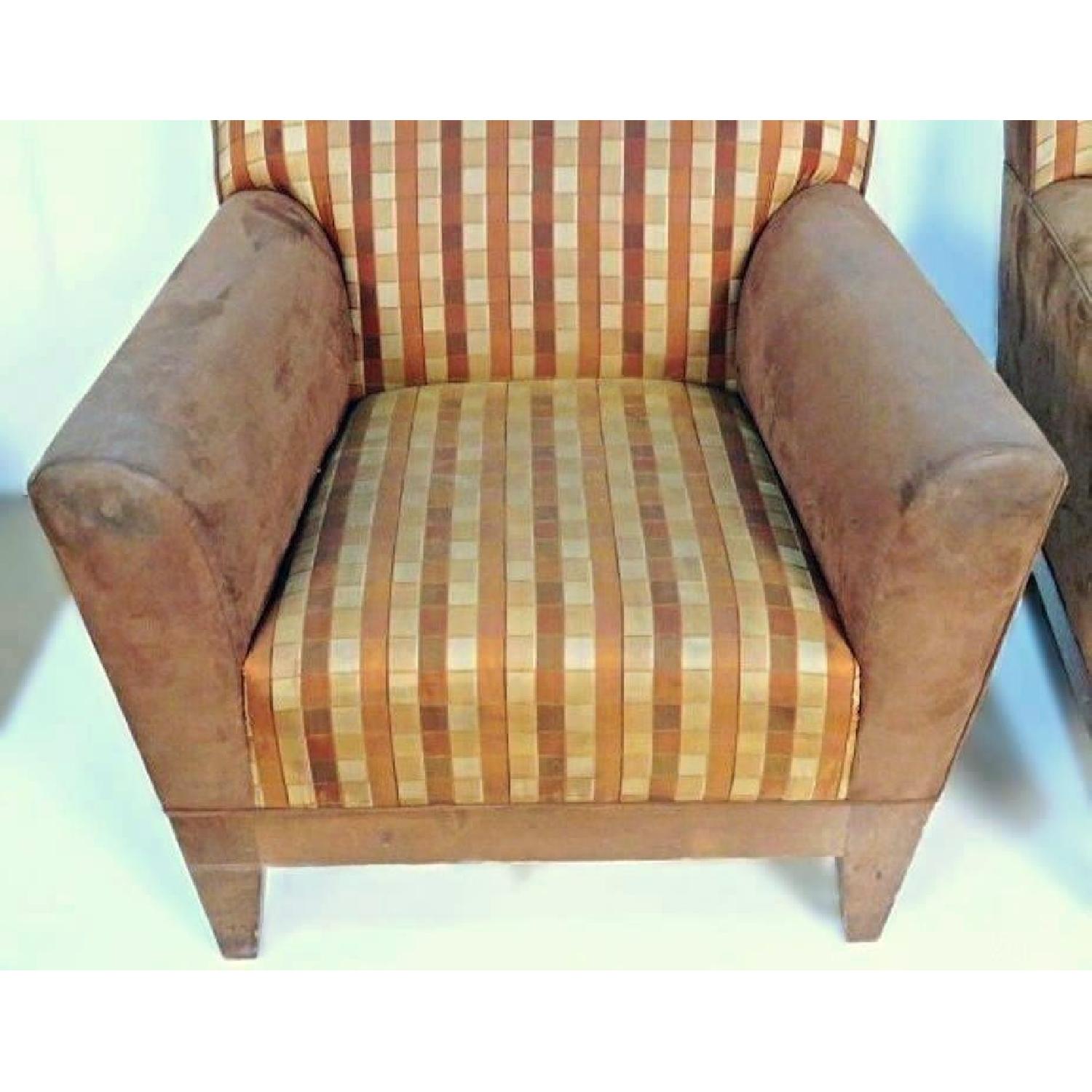 Modern Suede Upholstered Lounge Club Chairs - image-7