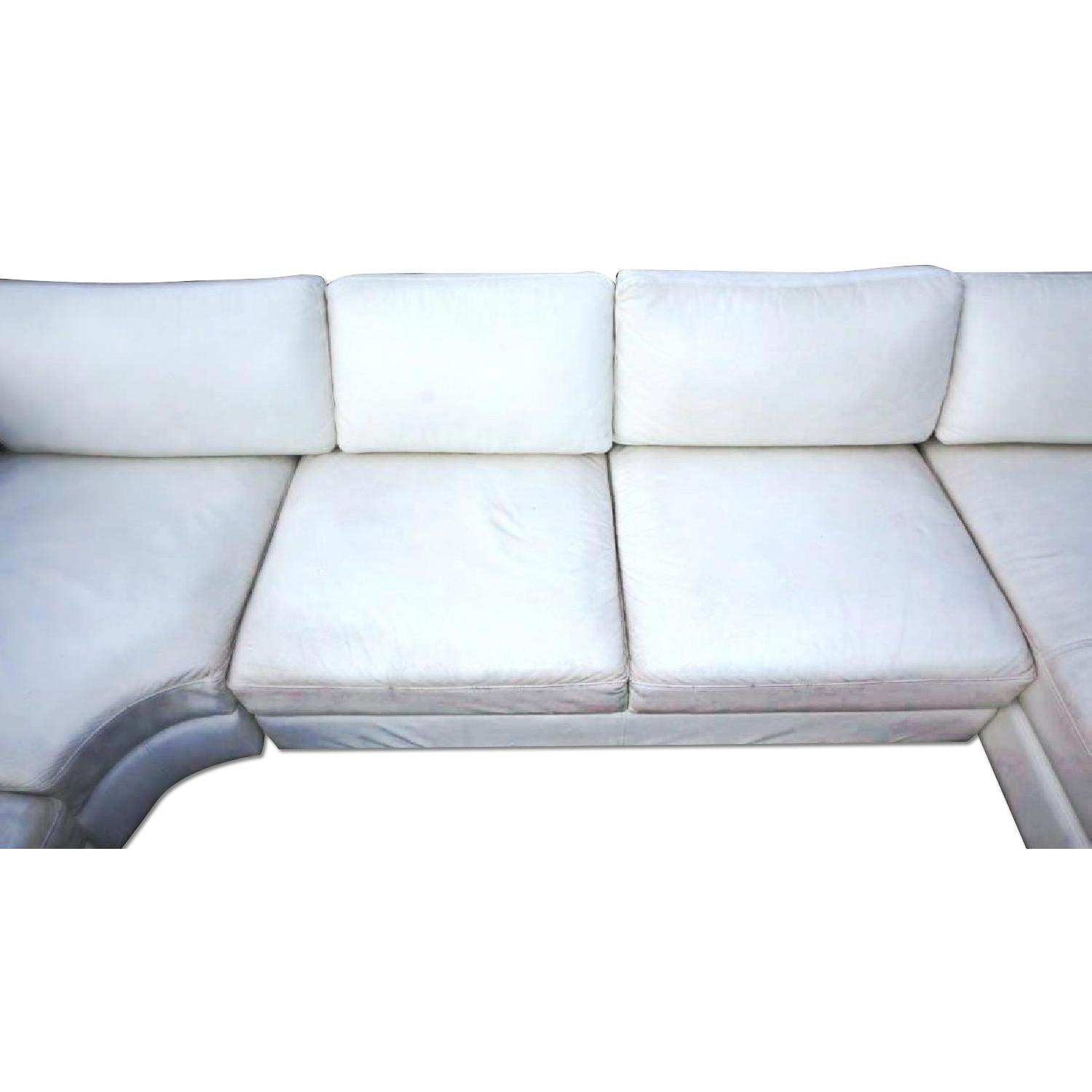 Mid Century Modern White Leather Sectional Sofa AptDeco