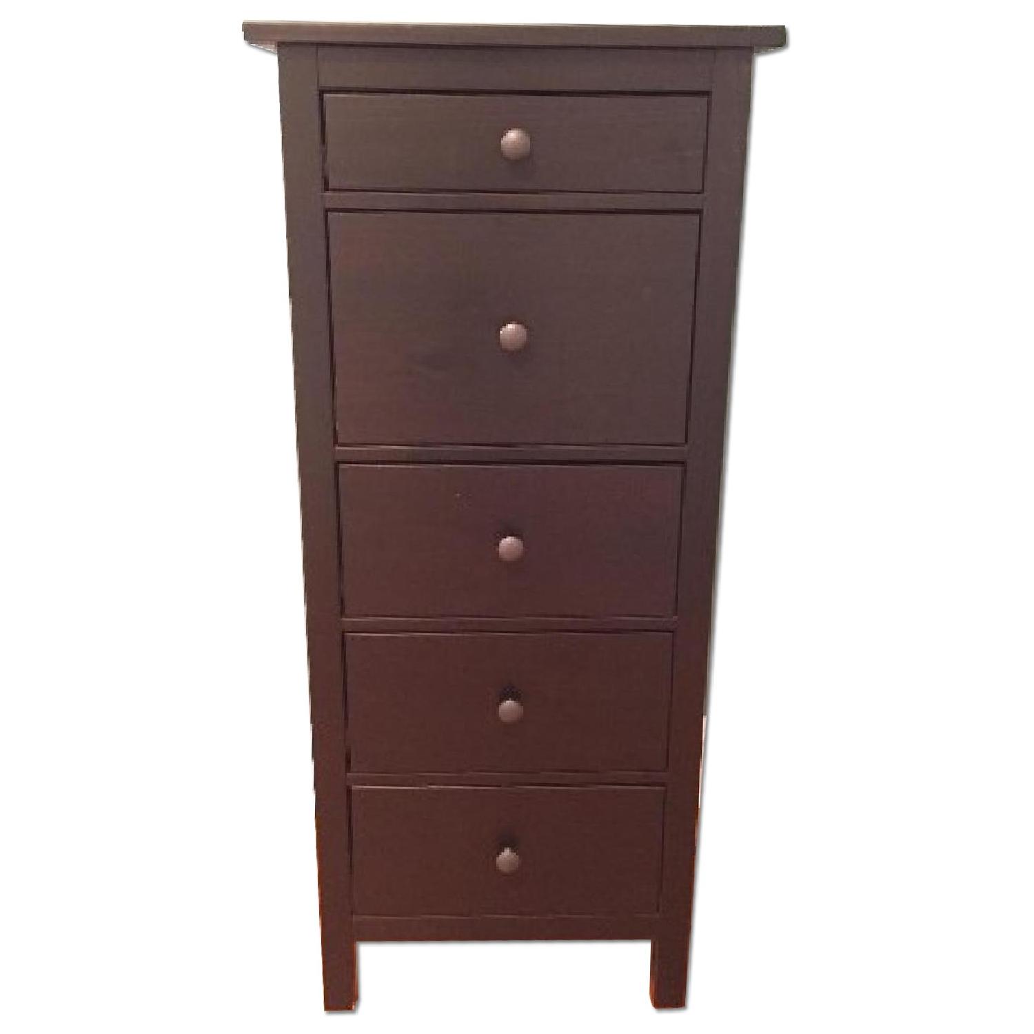 hemnes dresser brown Ikea Chest of 5 Drawers in Black-Brown with a traditional look
