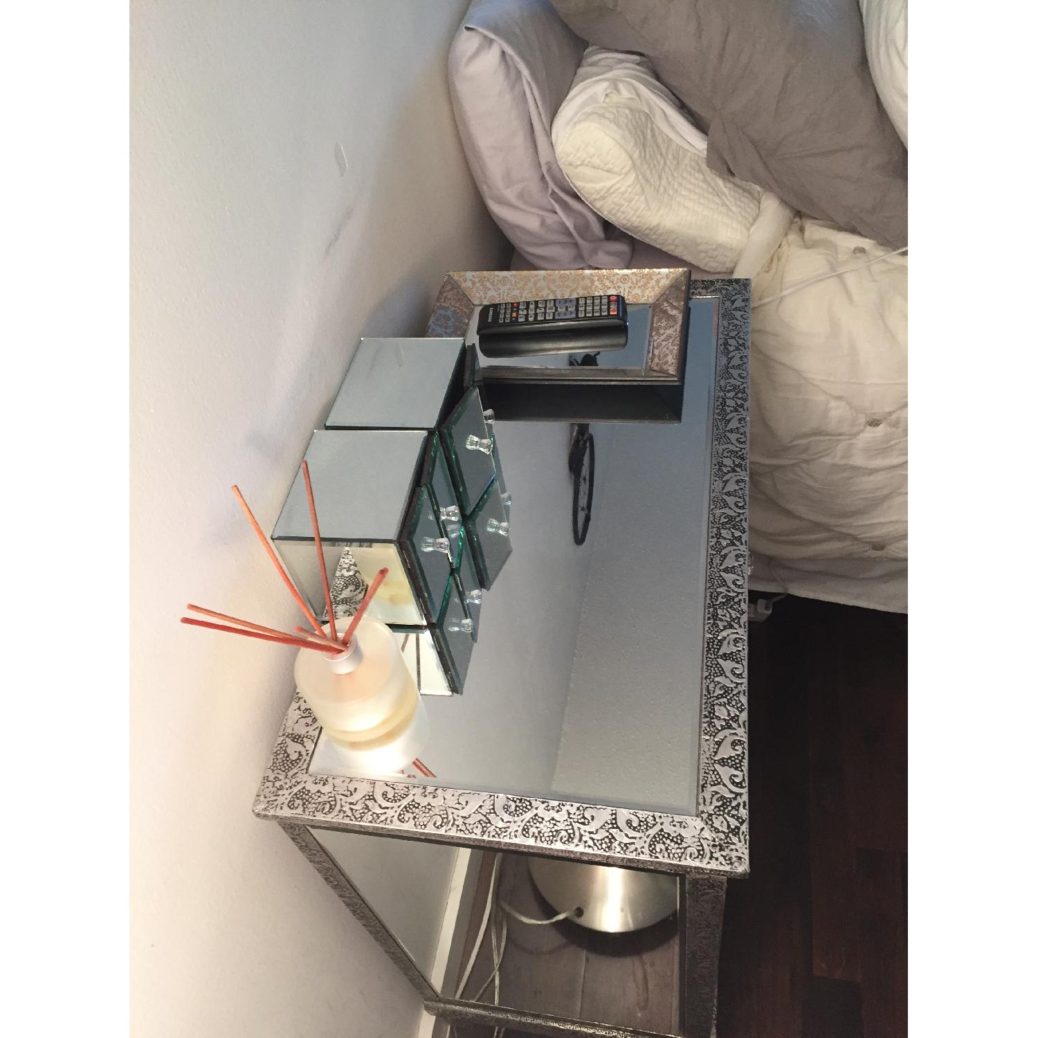 Home Goods Mirrored Storage Cabinet w/ 1 Drawer - image-4