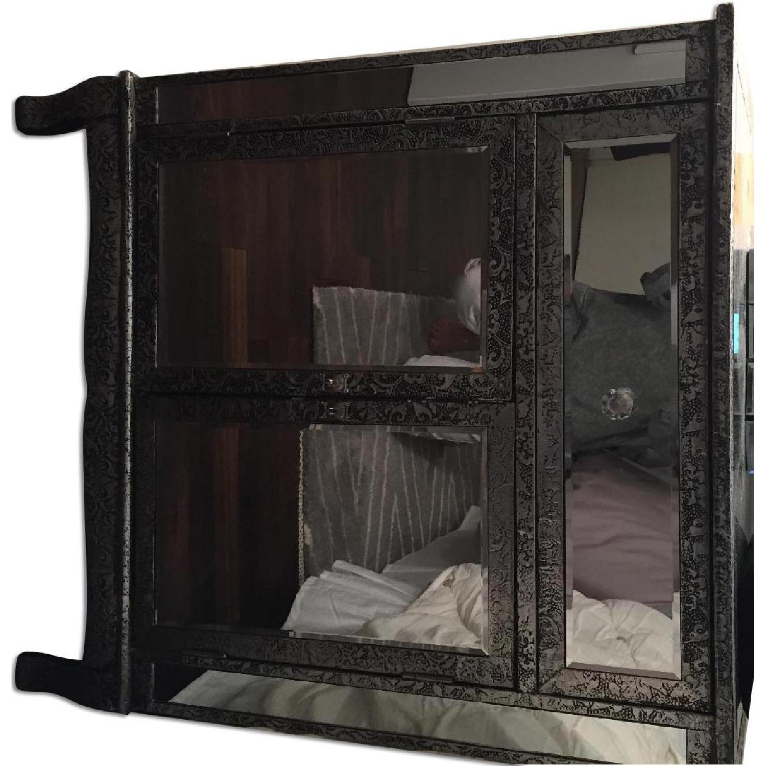 Home Goods Mirrored Storage Cabinet w/ 1 Drawer - image-5