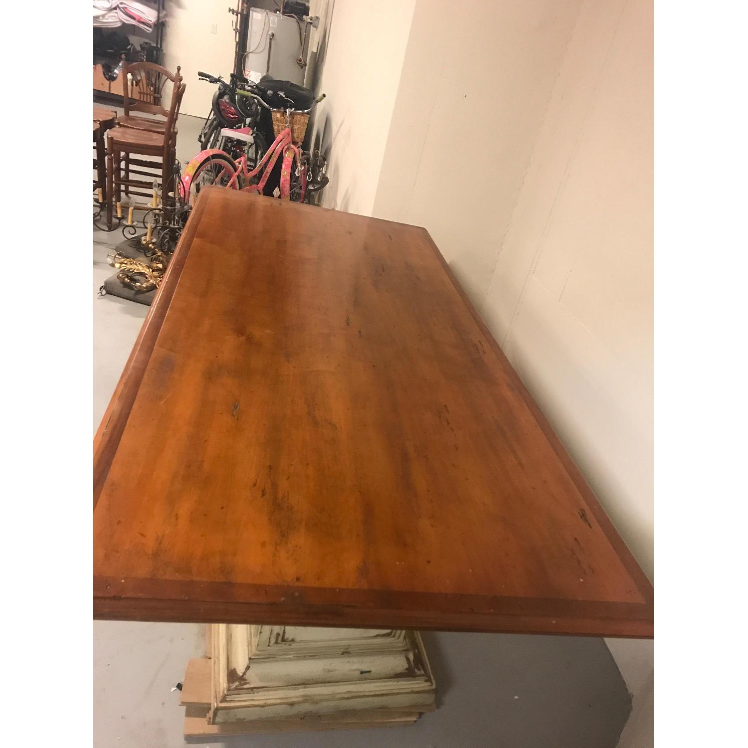 Rustic Wood Dining Table on Pedastals - image-8
