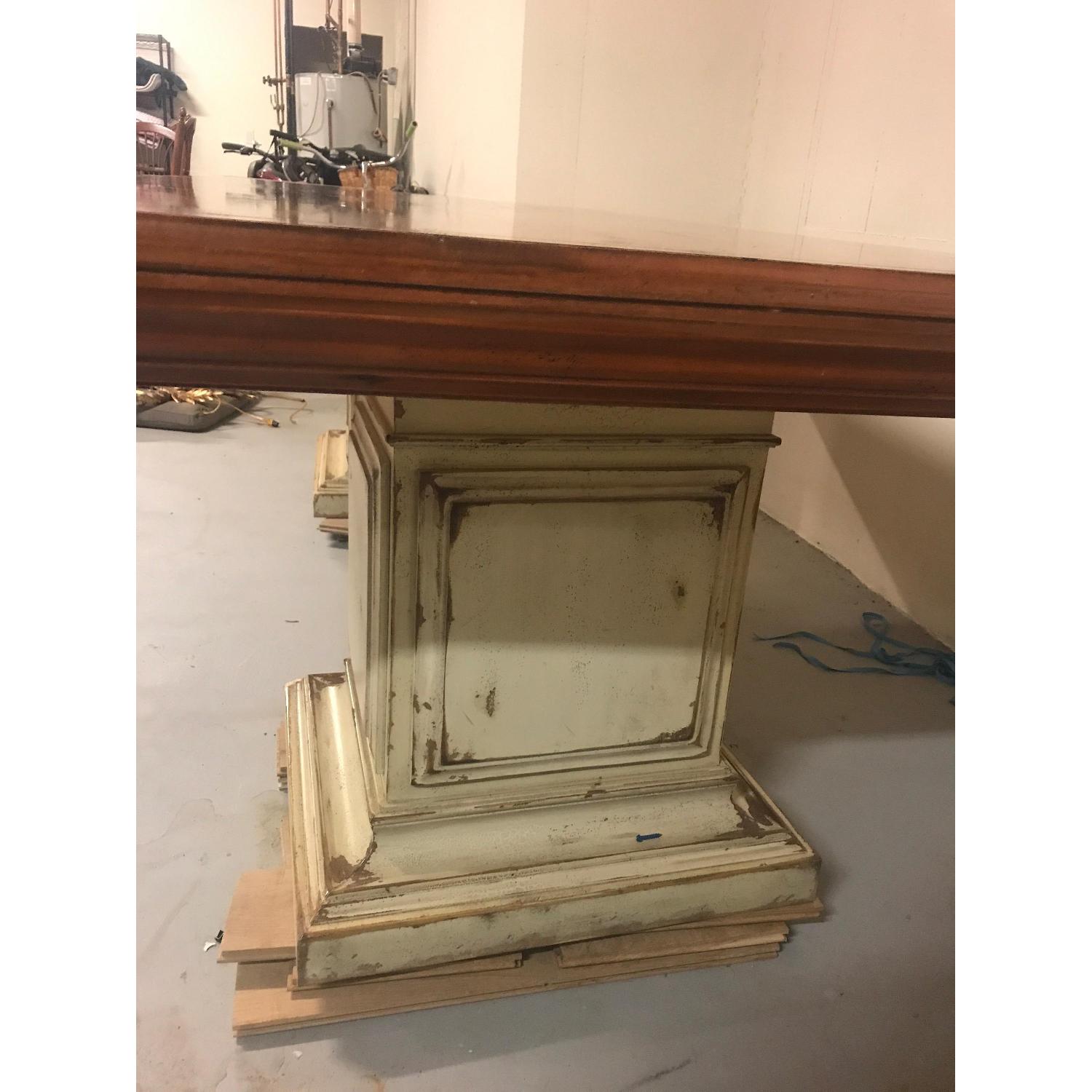 Rustic Wood Dining Table on Pedastals - image-10