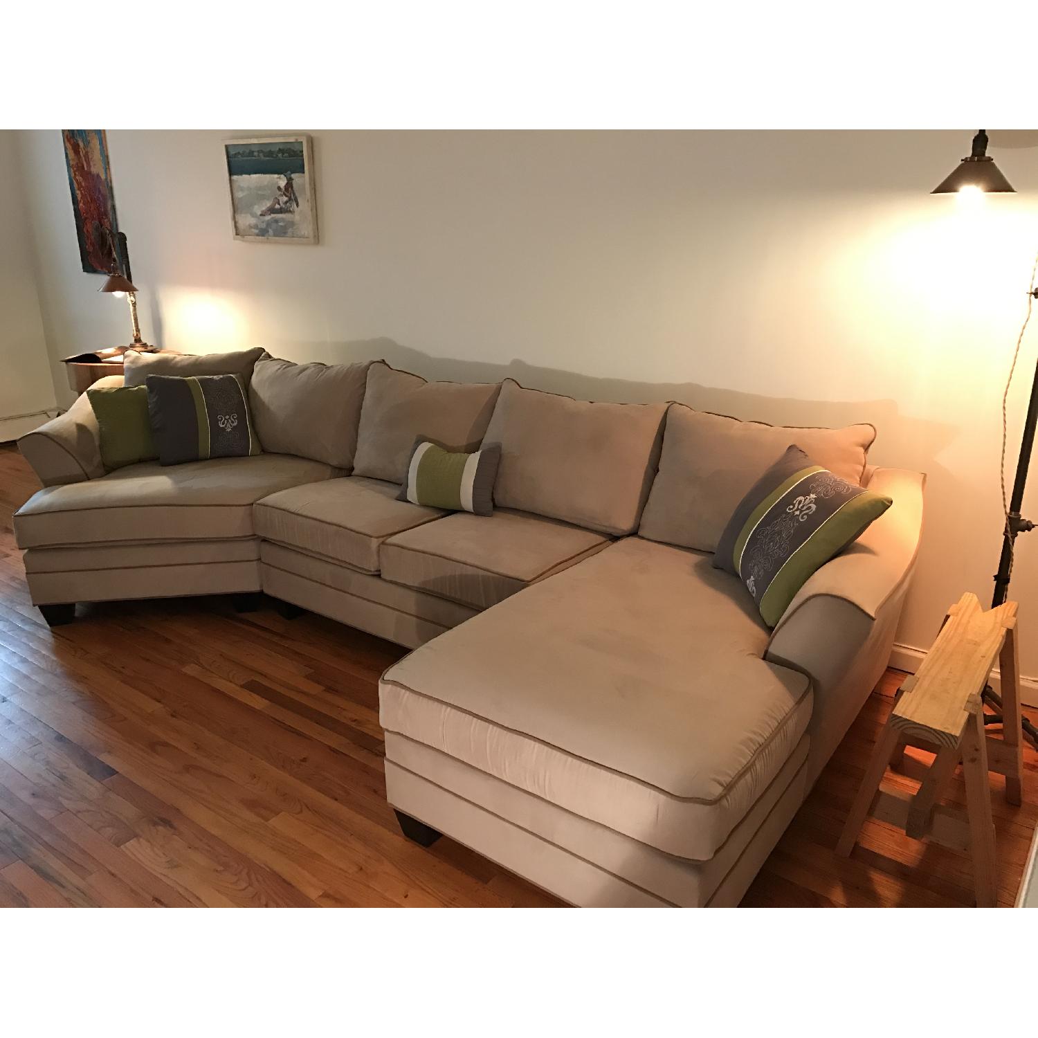 Raymour & Flanigan Forest Hill 3Piece Microfiber Sectional Sofa AptDeco