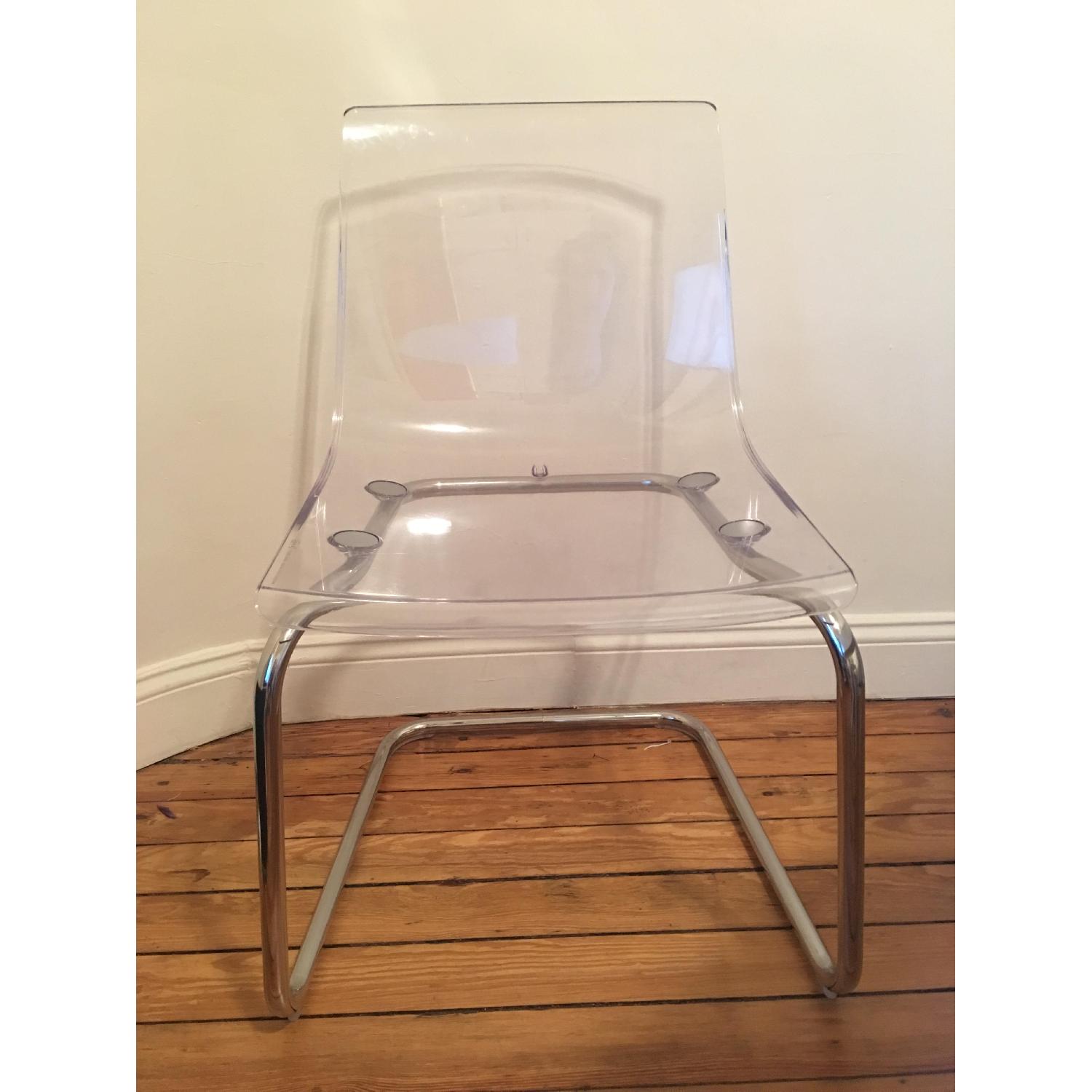 Ikea Tobias Acrylic/Clear Chrome Plated Chair - image-1
