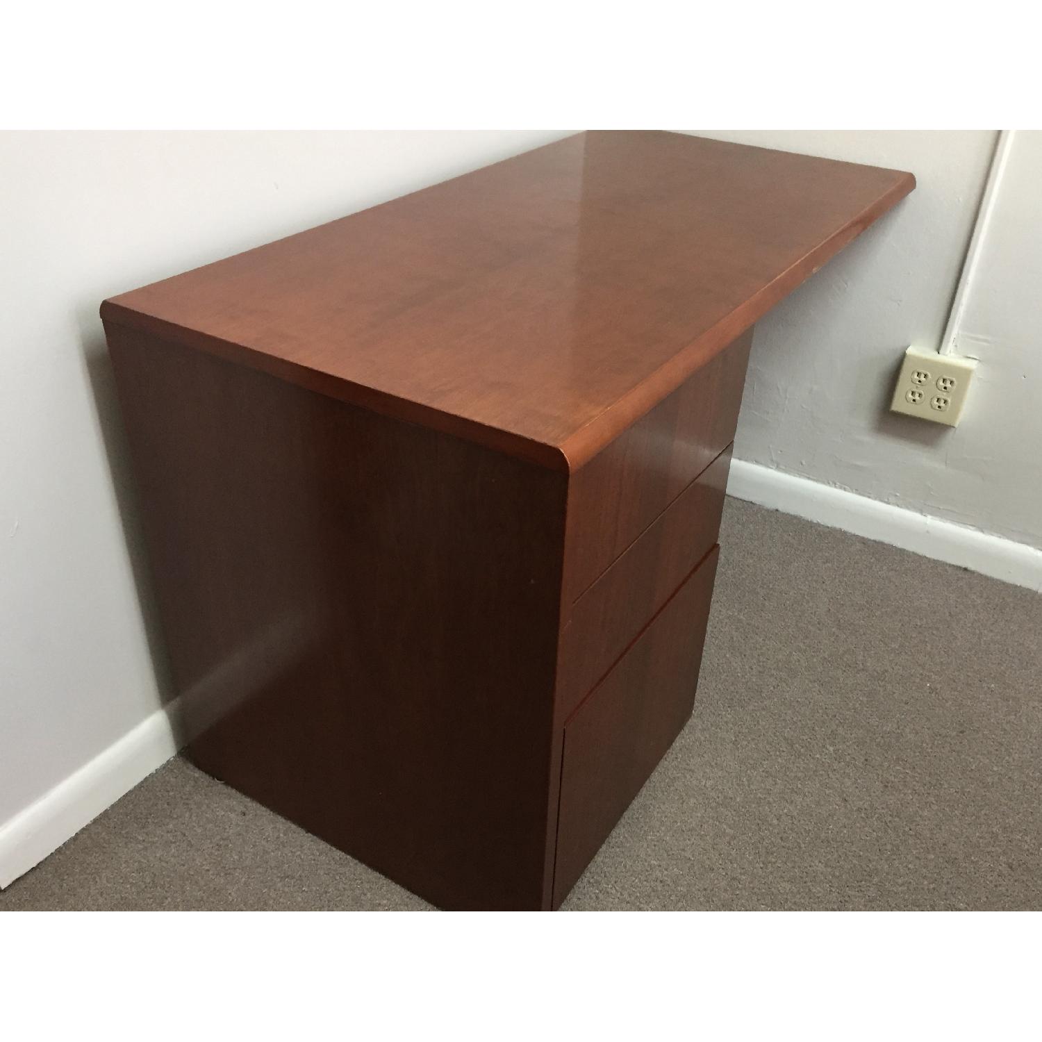 Dark Cherry Wood Desk - image-2