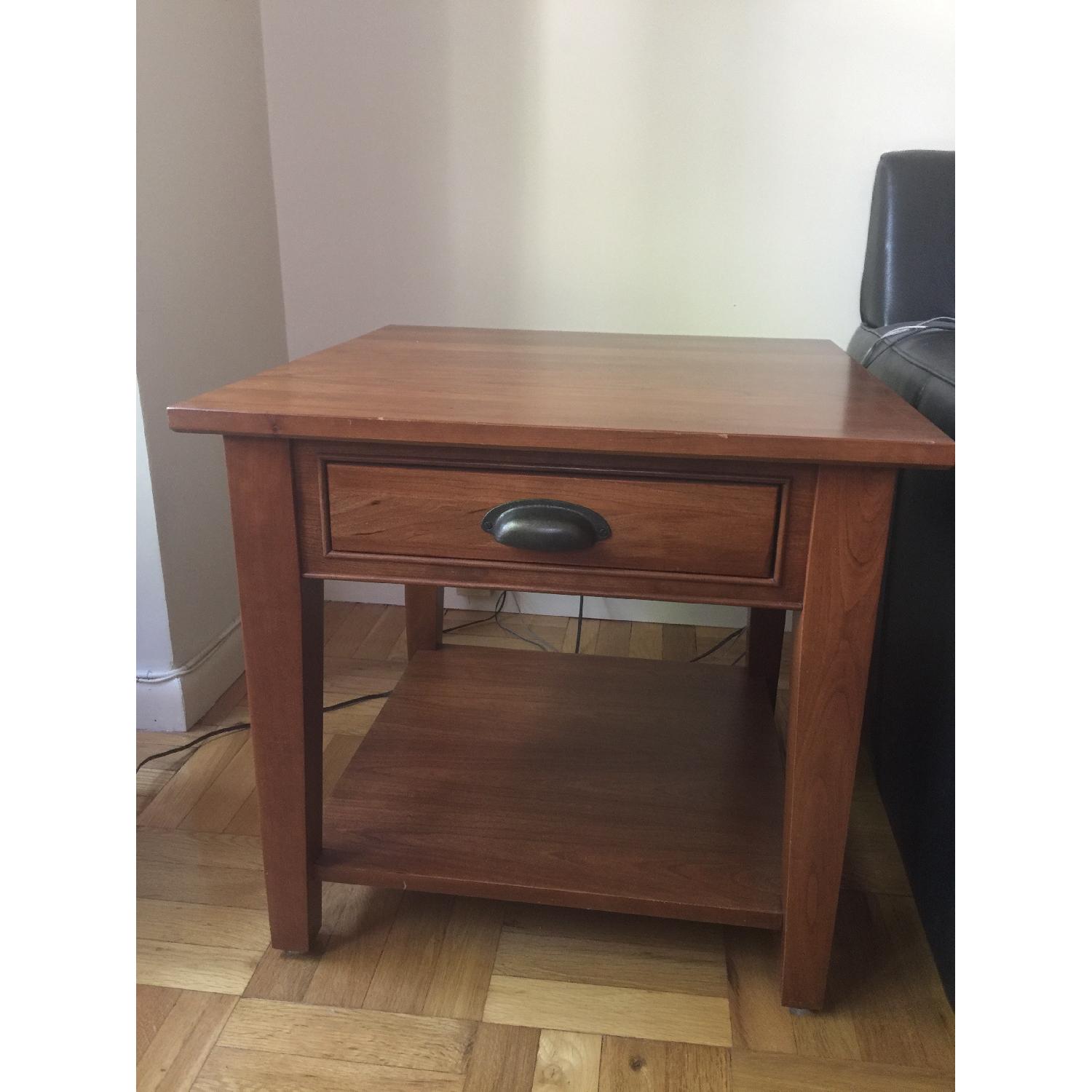 Restoration Hardware Walnut Side Table - image-1