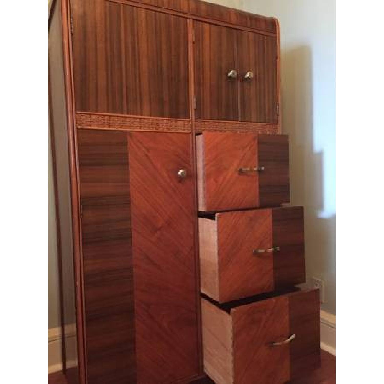 Vintage Art Deco Waterfall Armoire AptDeco