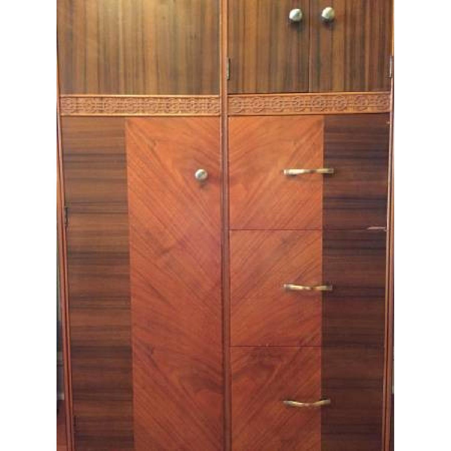 Vintage Art Deco Waterfall Armoire AptDeco