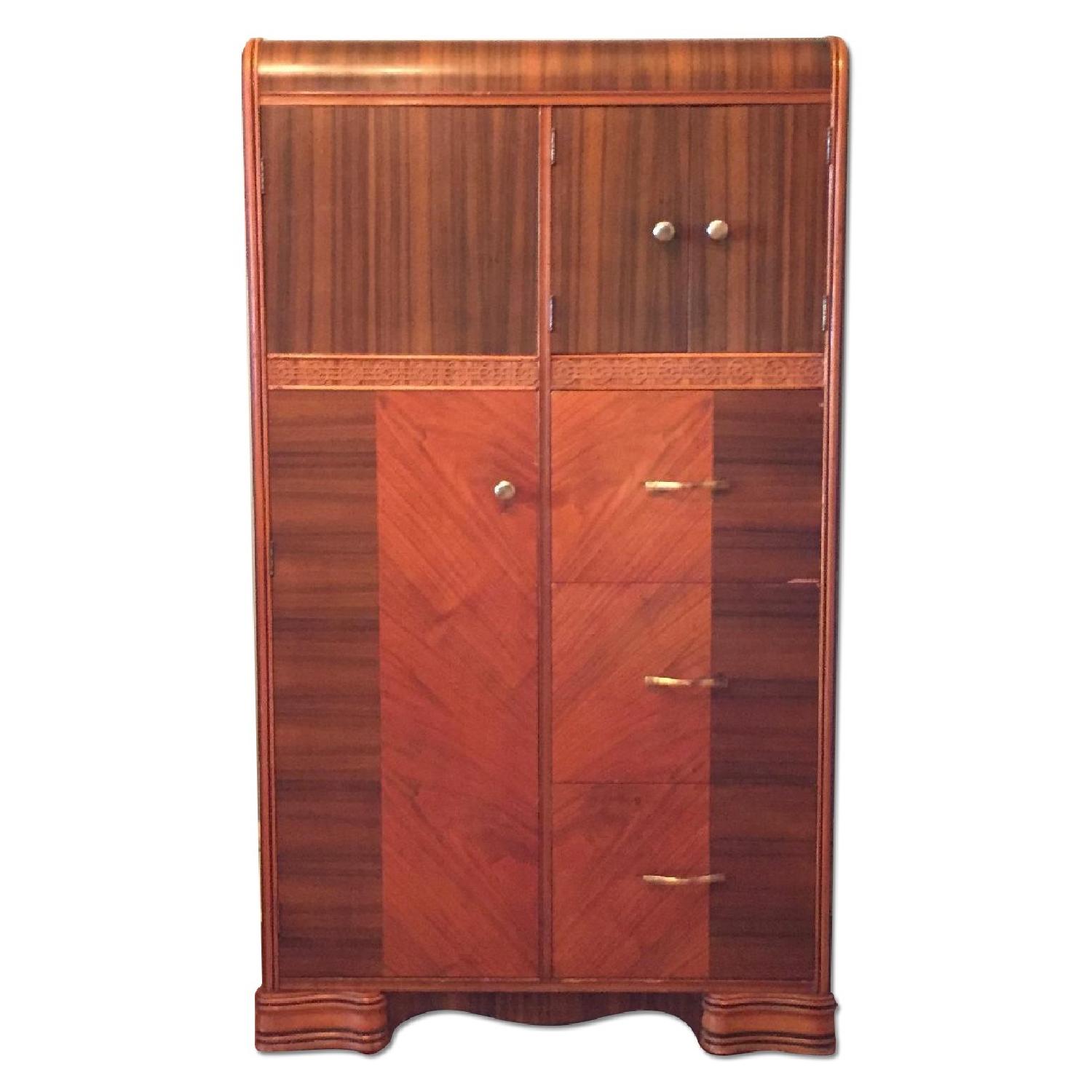 Vintage Art Deco Waterfall Armoire AptDeco