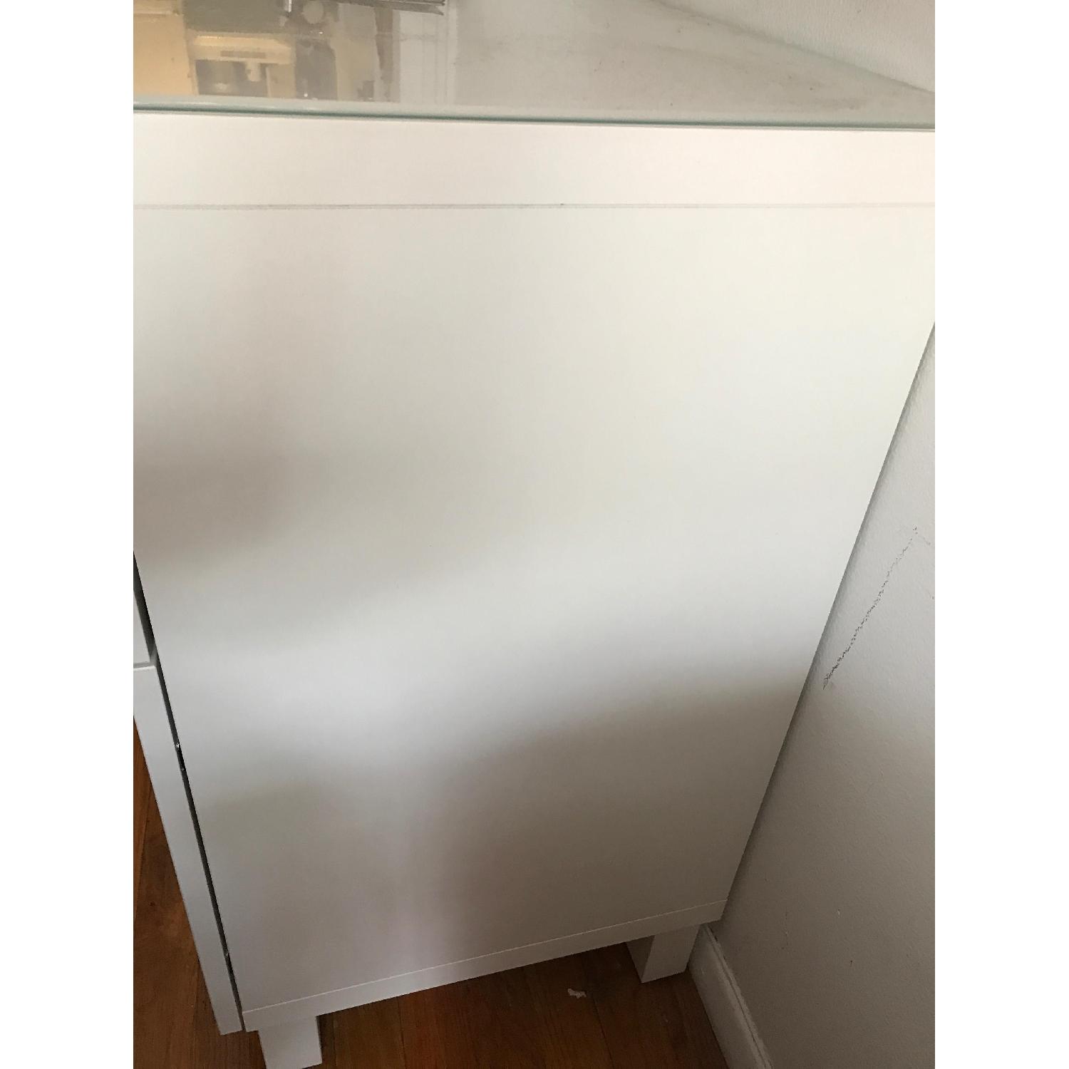 Ikea Besta White Console w/ Glass top - image-2