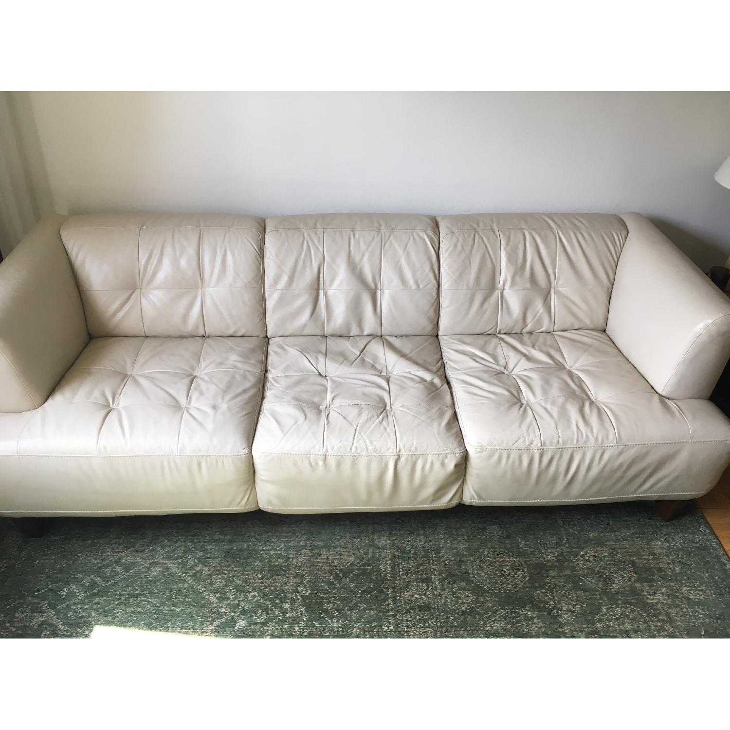 Macy's Alesia Leather Sofa AptDeco