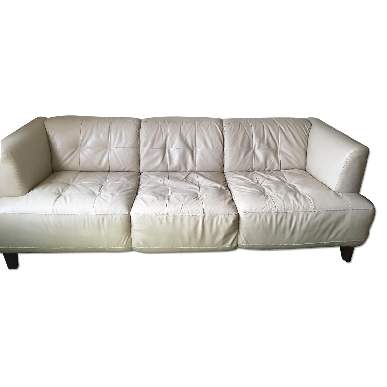Macy's Alesia Leather Sofa AptDeco