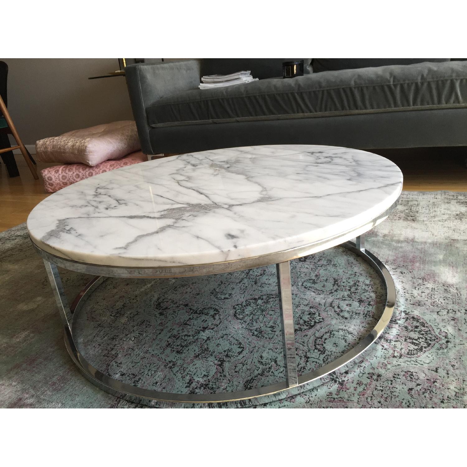 CB2 Round Marble Top Coffee Table - image-2