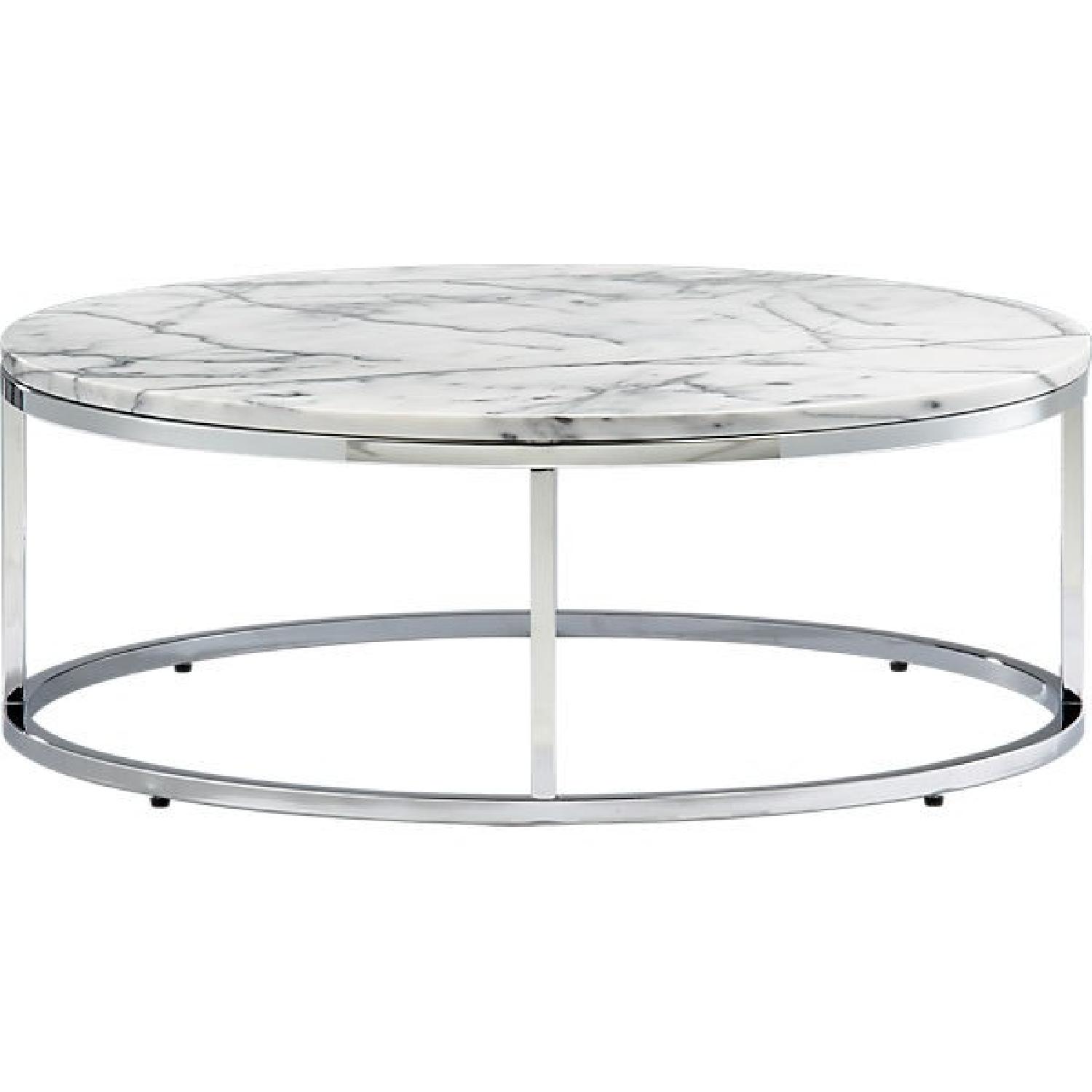 CB2 Round Marble Top Coffee Table - image-6