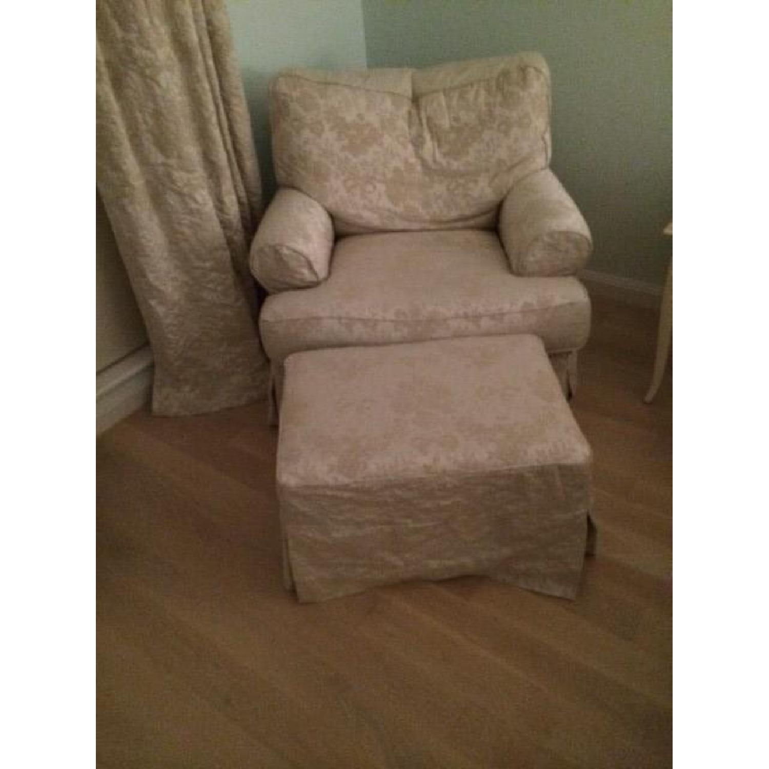 Shabby Chic Arm Chair & Ottoman - image-1