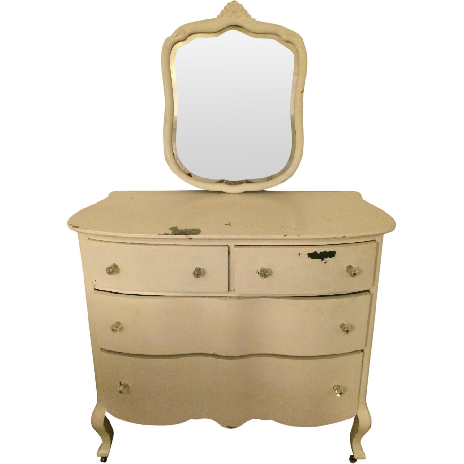 Vintage Shabby Chic Dresser w/ Mirror AptDeco