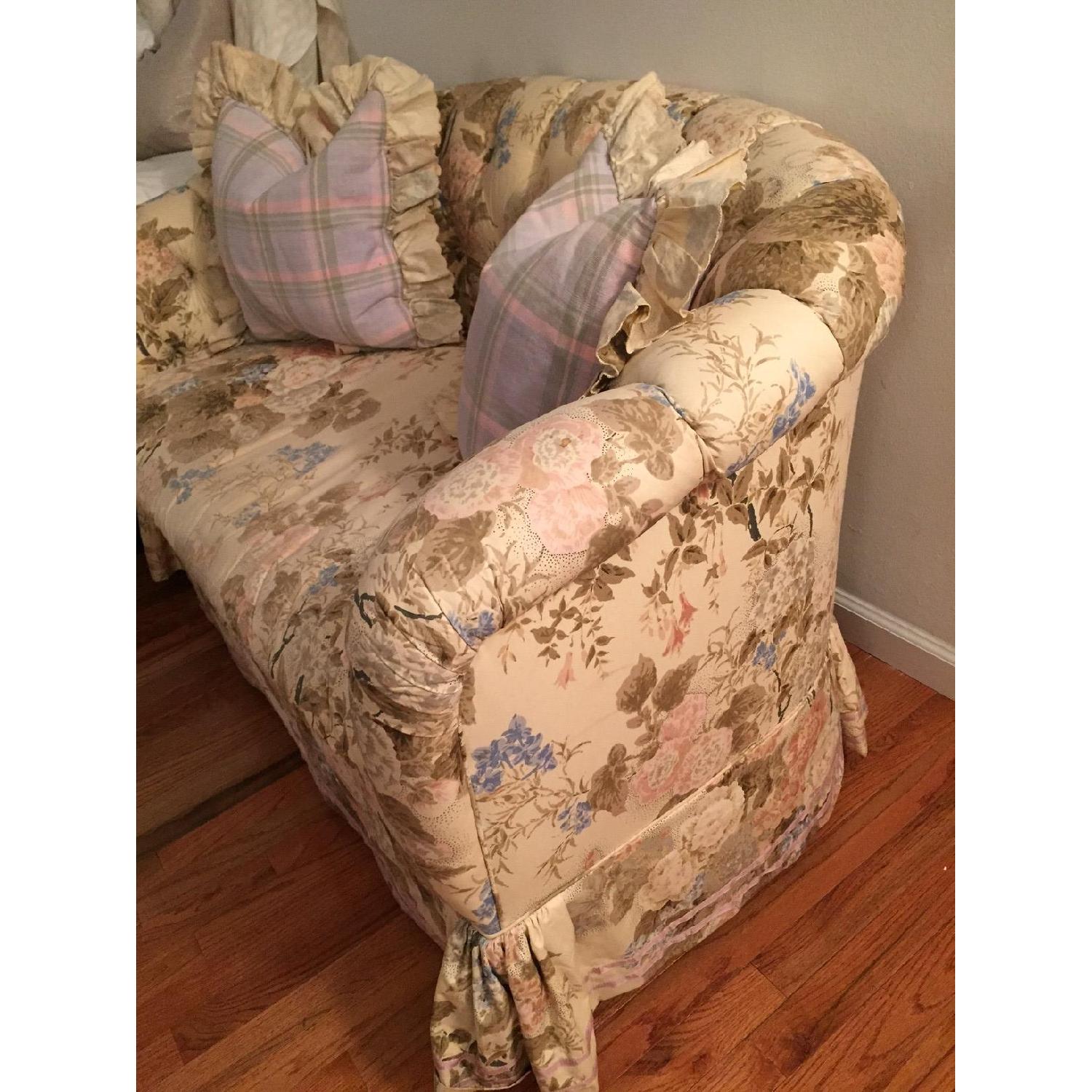 Custom Tufted Floral Loveseat - image-2