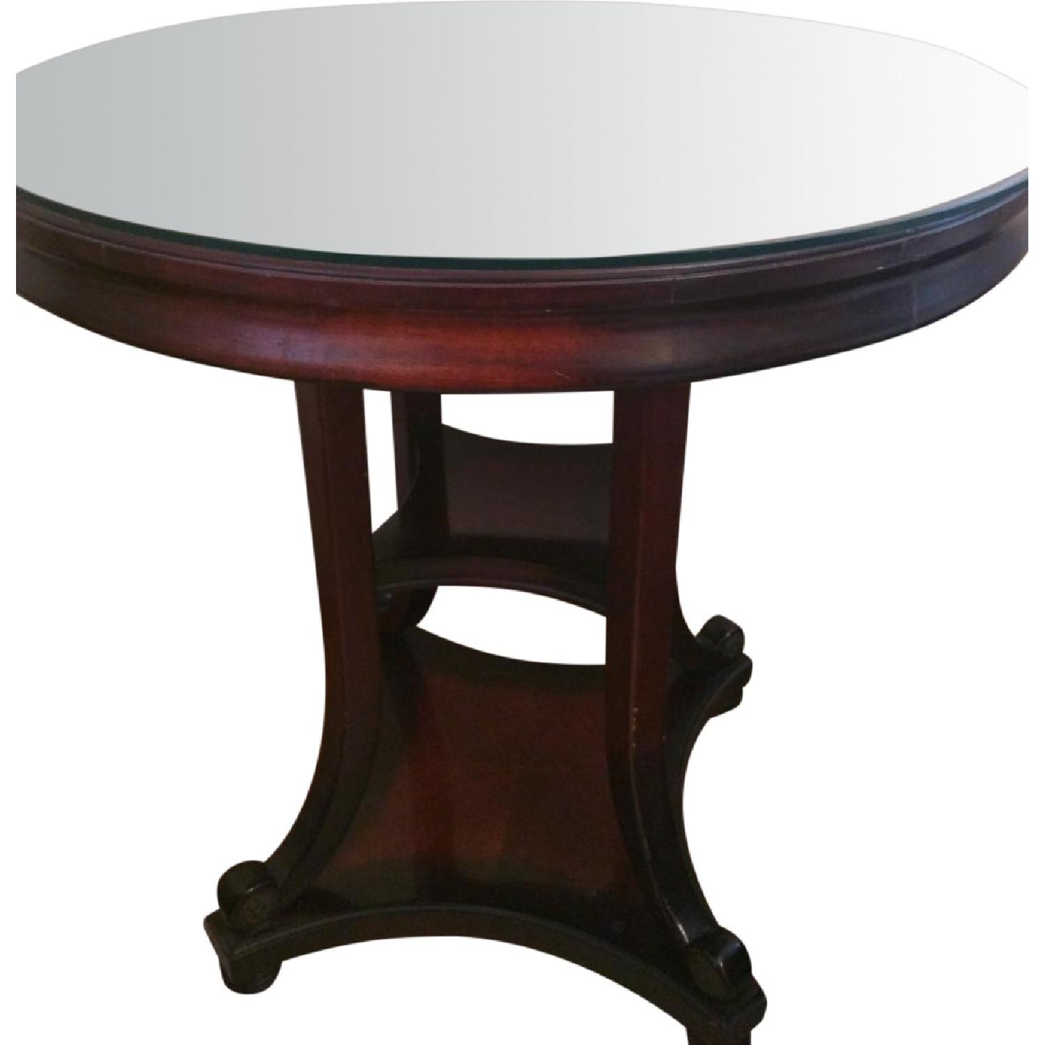 Antique Round Glass Top Side Table AptDeco