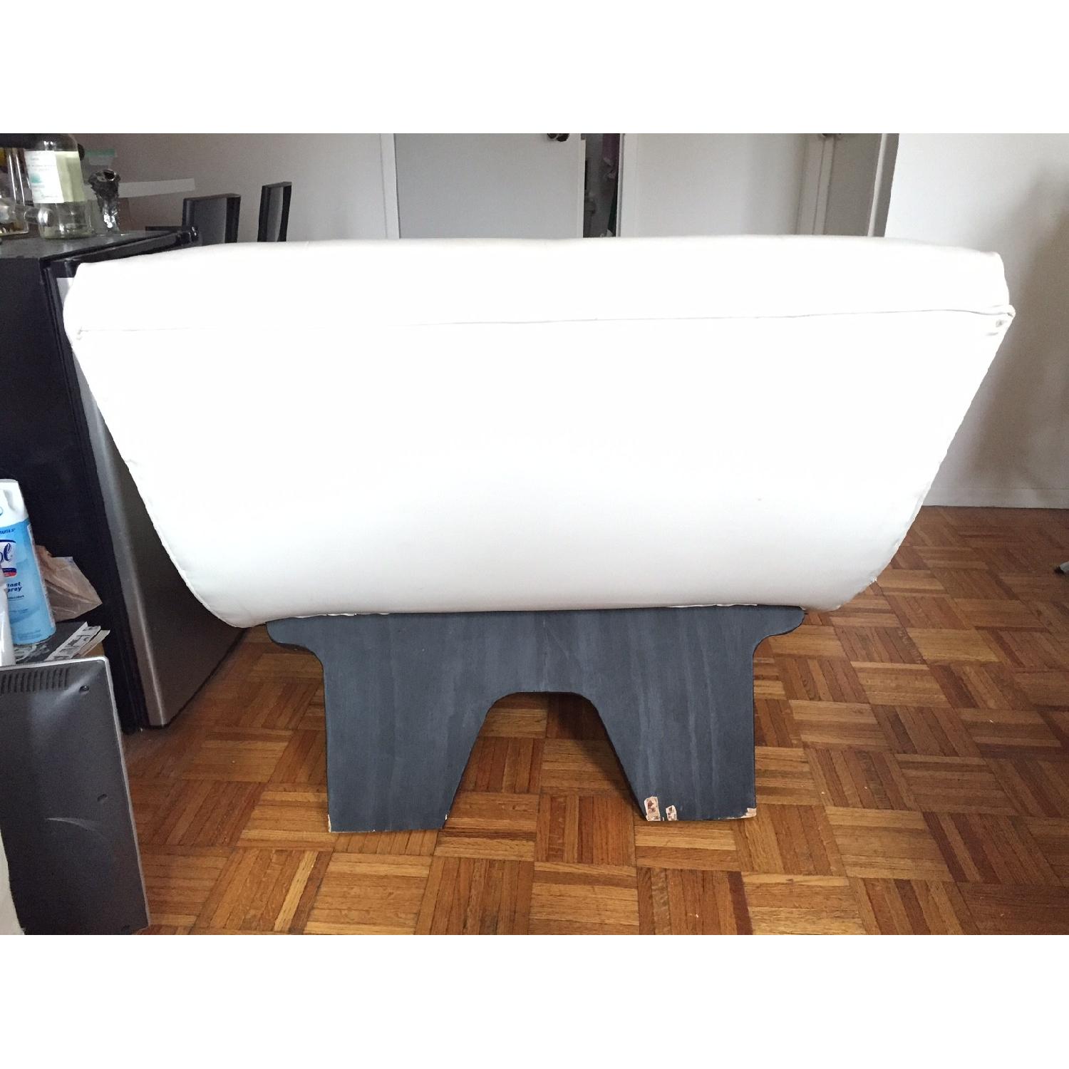 White Leather Chaise Lounge Sofa - image-4