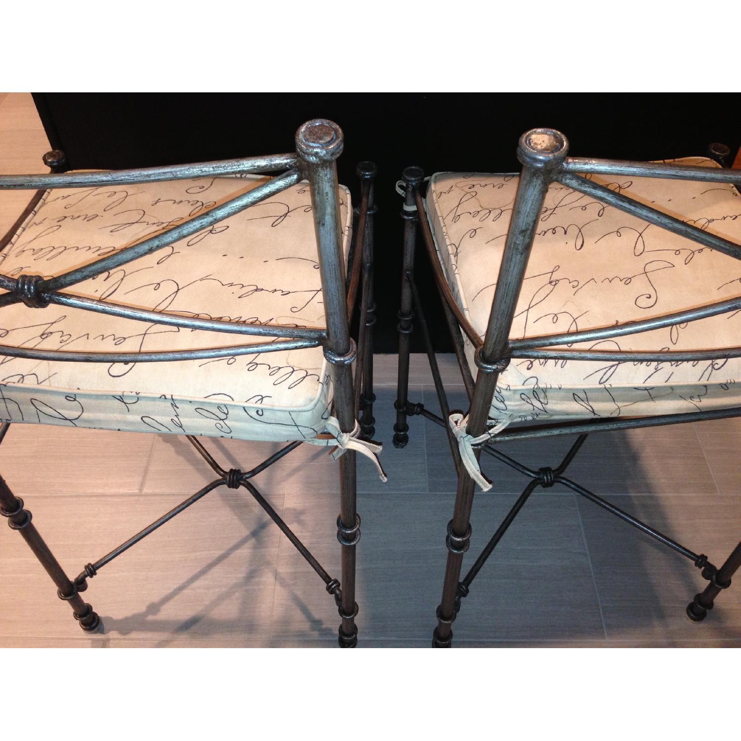 Pier 1 Medici Collection Wrought Iron Counter Stools - Pair - image-4