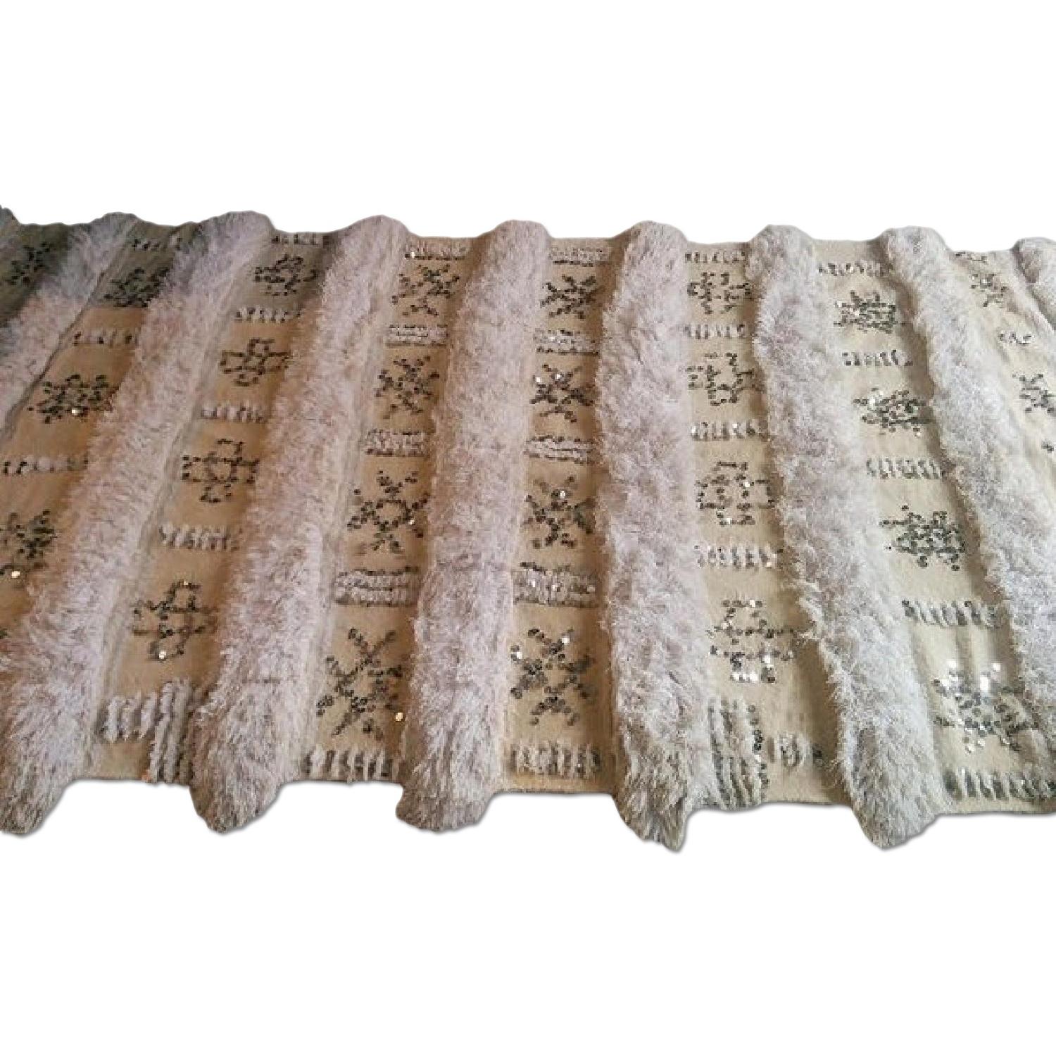 Vintage Moroccan Handira Wedding Blanket - image-0