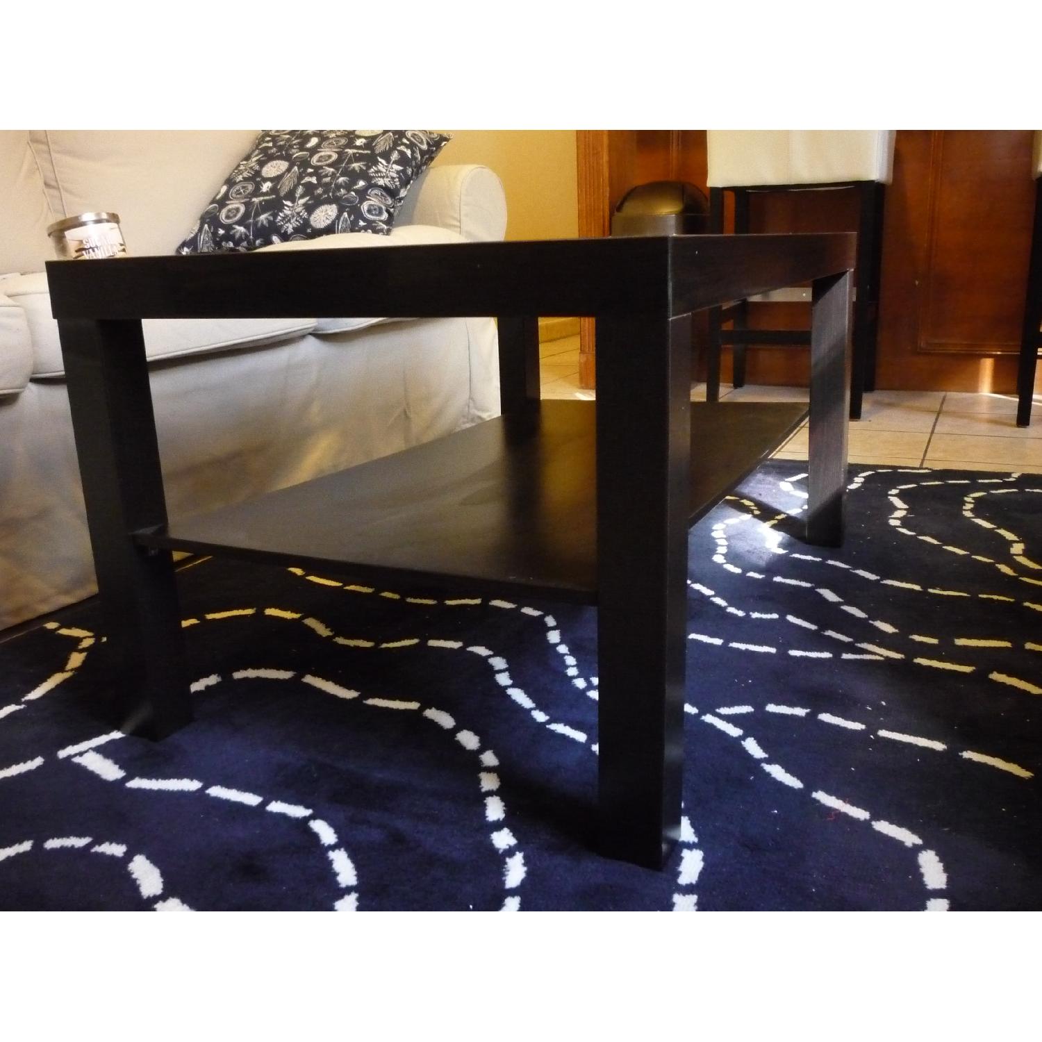 Ikea Dark Brown Coffee Table w/ Lower Shelf AptDeco