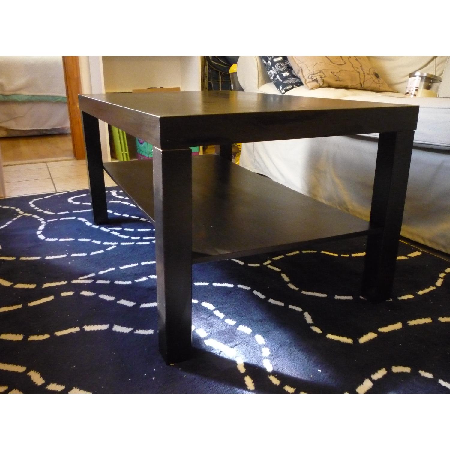 Ikea Dark Brown Coffee Table w/ Lower Shelf AptDeco