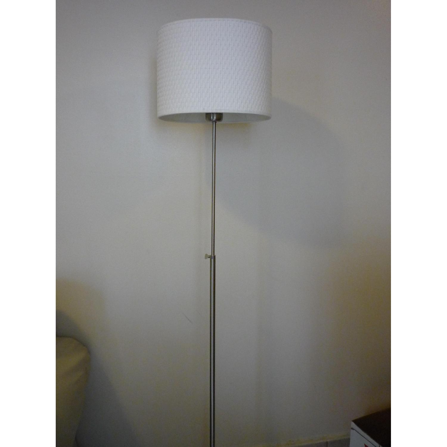 Ikea Floor Lamp with Off-White Woven Shade - image-1