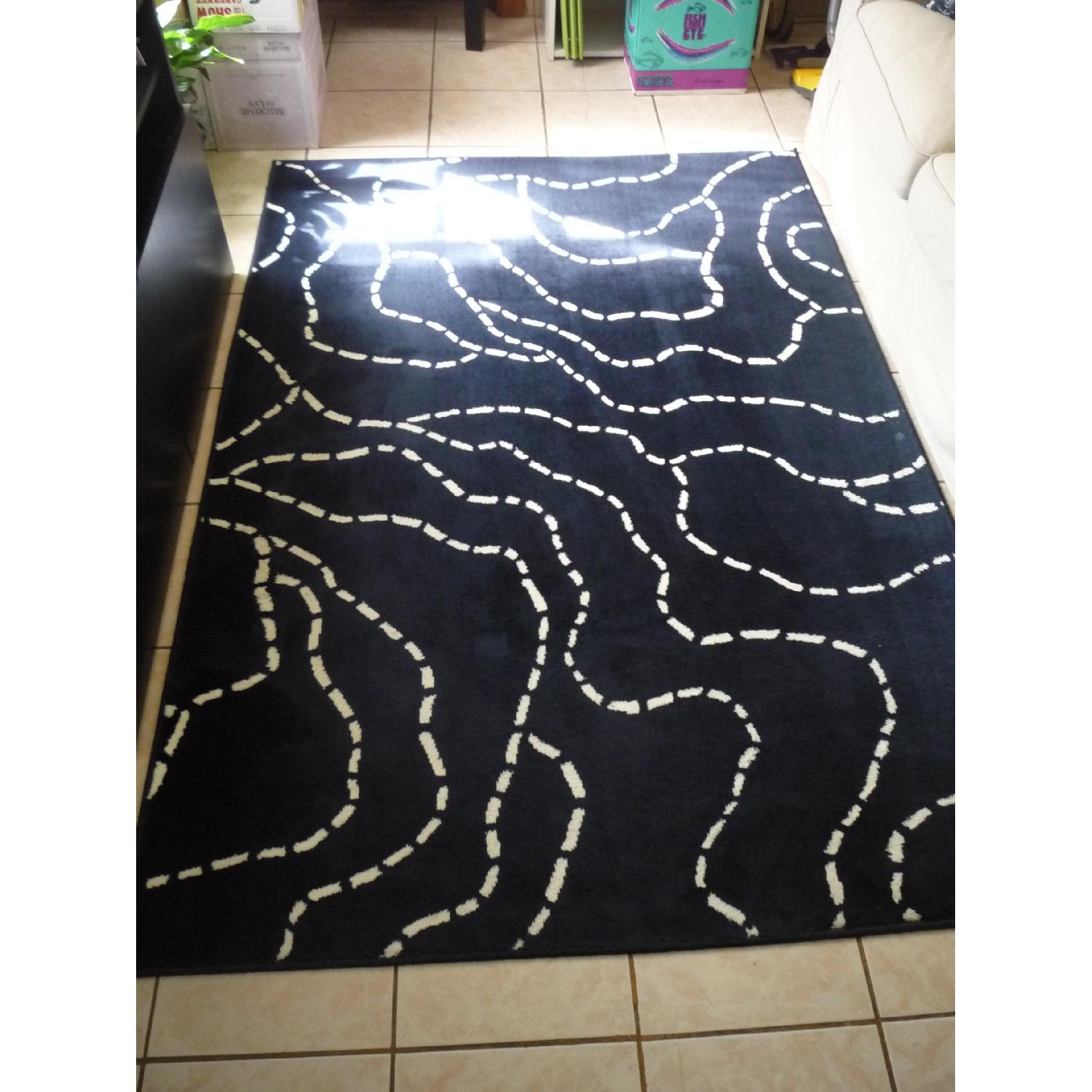 Ikea Navy Rug with White Design AptDeco