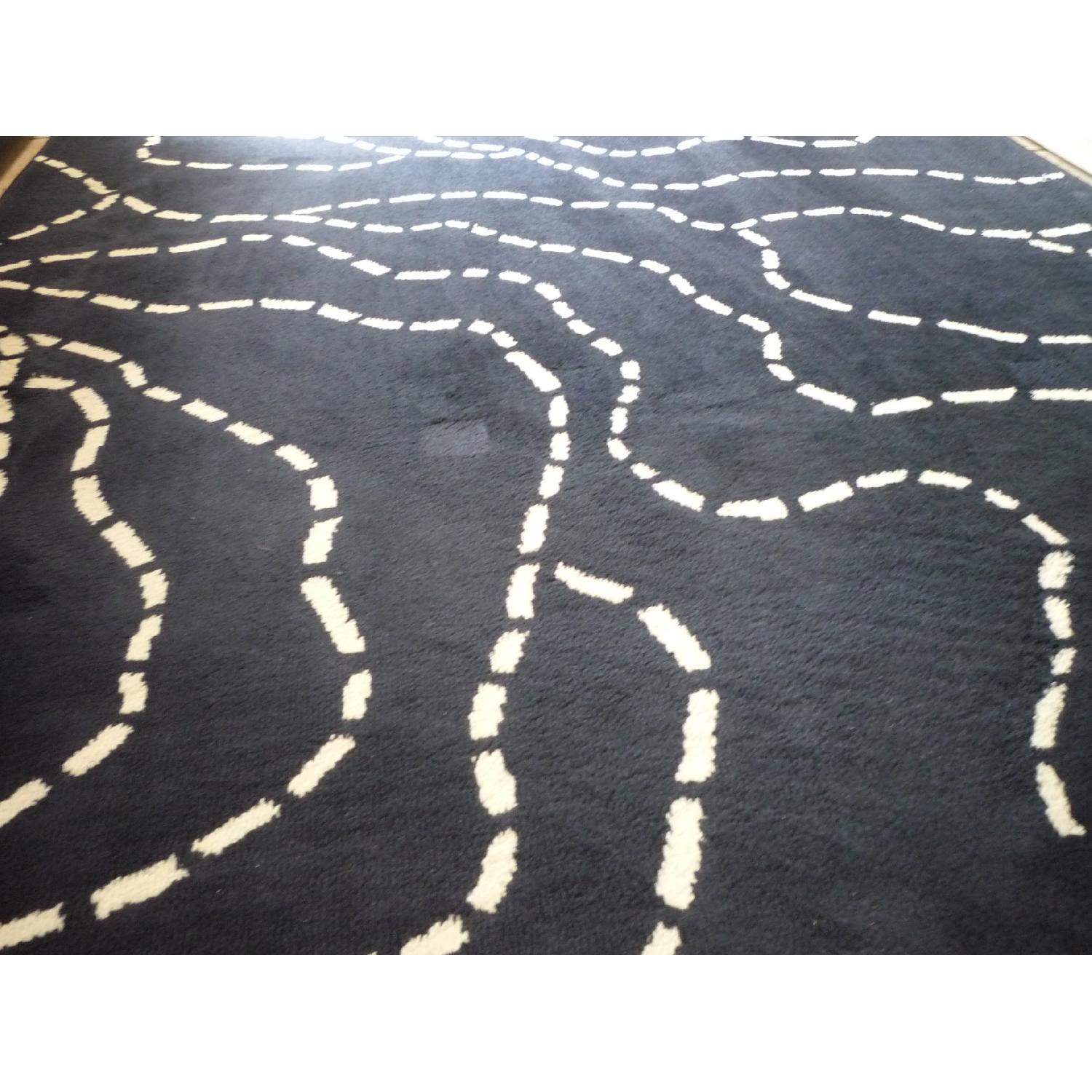 Ikea Navy Rug with White Design AptDeco