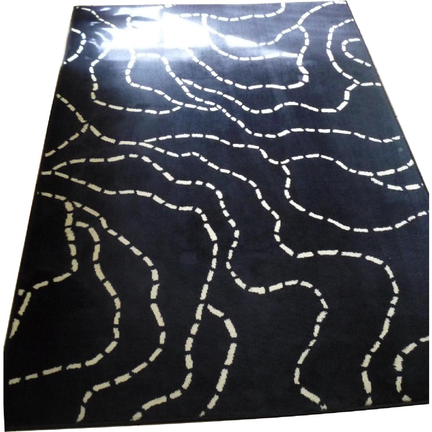 Ikea Navy Rug with White Design AptDeco