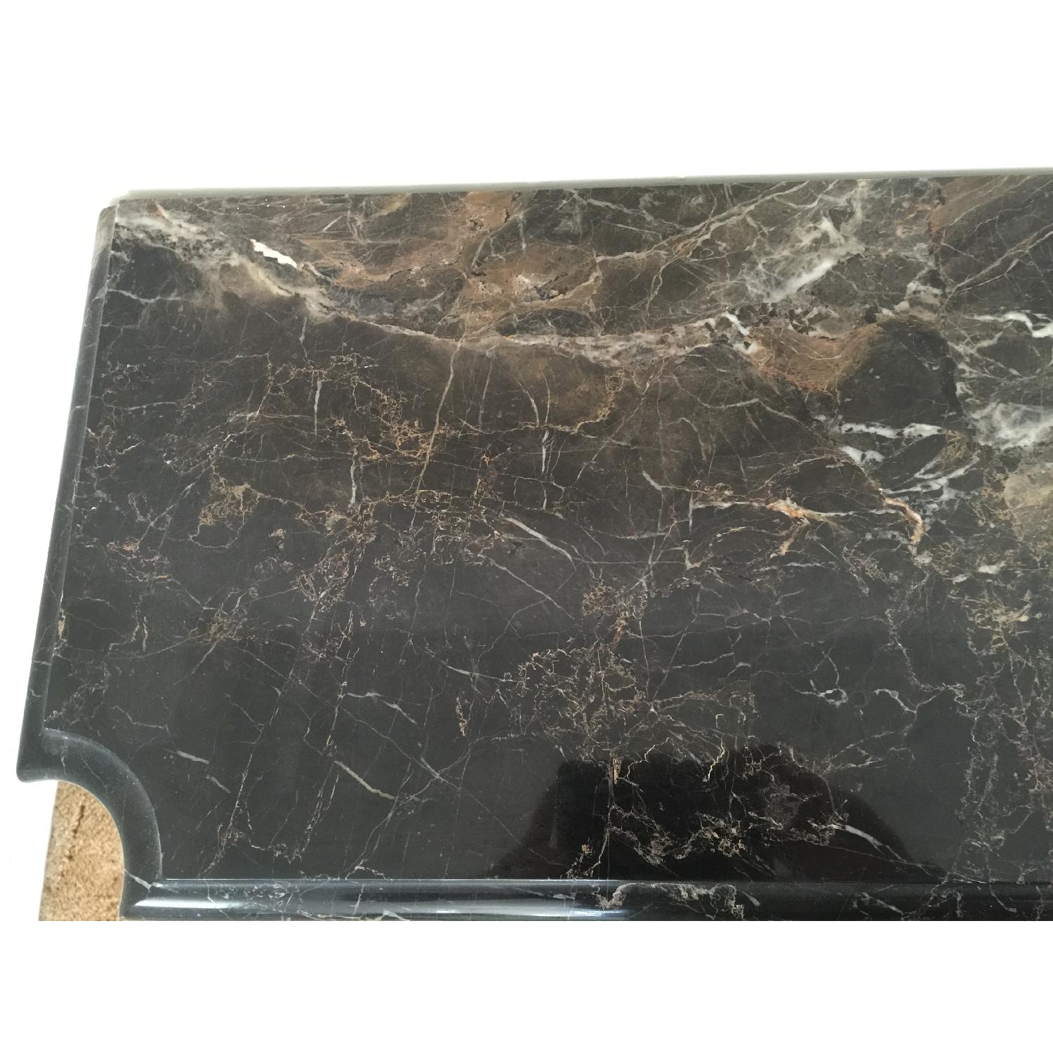 Vintage Solid Marble Wall Shelf wih Brass Brackets - image-3