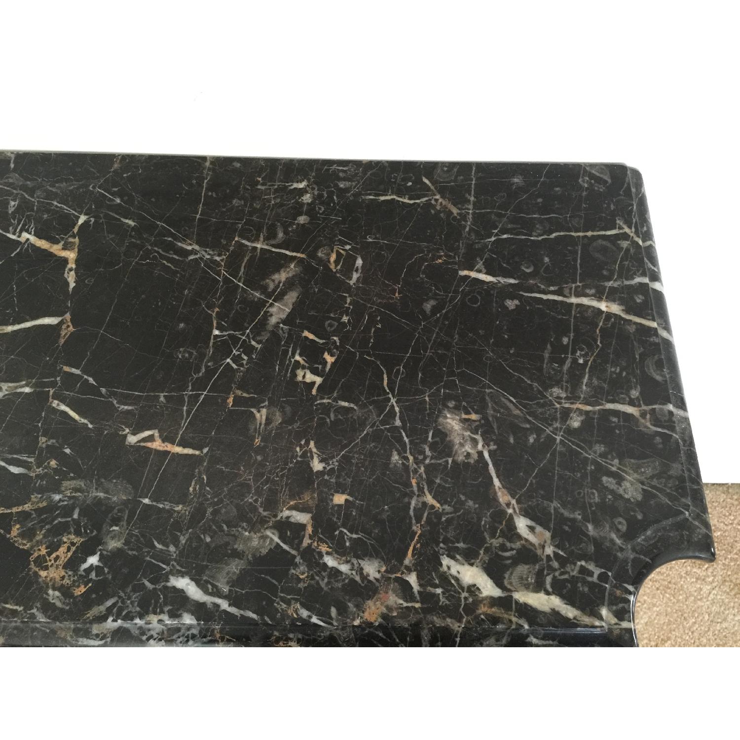 Vintage Solid Marble Wall Shelf wih Brass Brackets - image-4