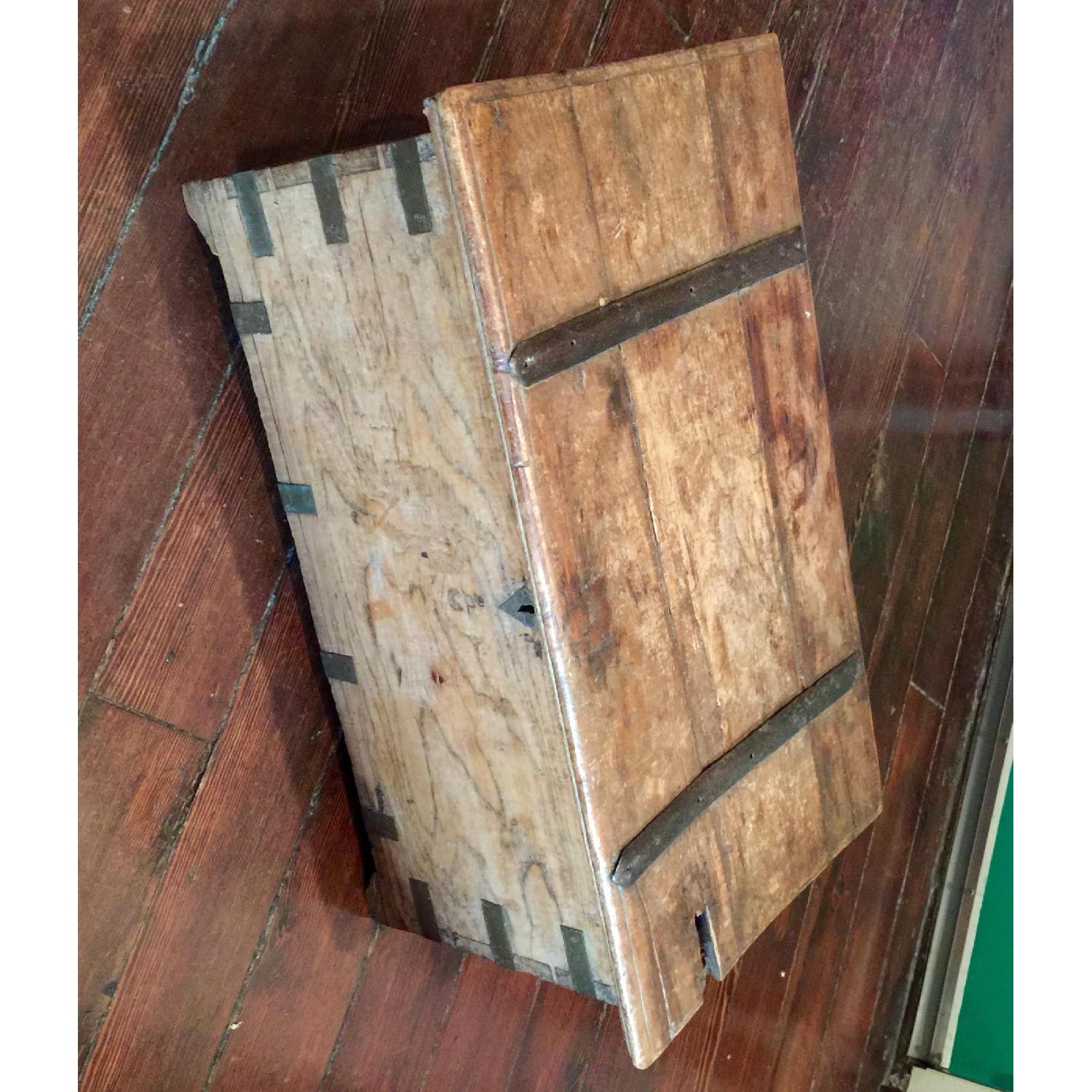 Vintage Indian Handcrafted Wooden Storage Trunk - image-6