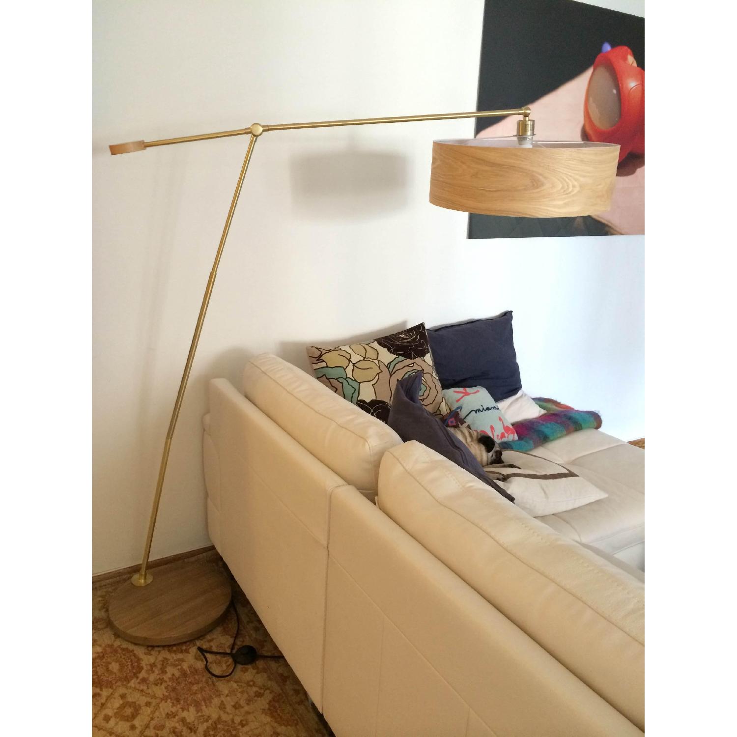 CB2 Wooden Disc Floor Lamp - image-1
