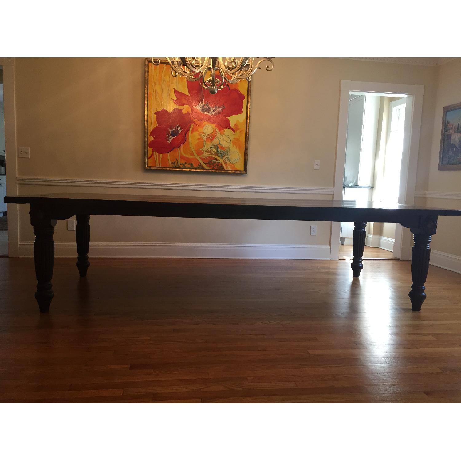 Custom Elegance Dining Table w/ 2 Breadboard End Leaves - image-1