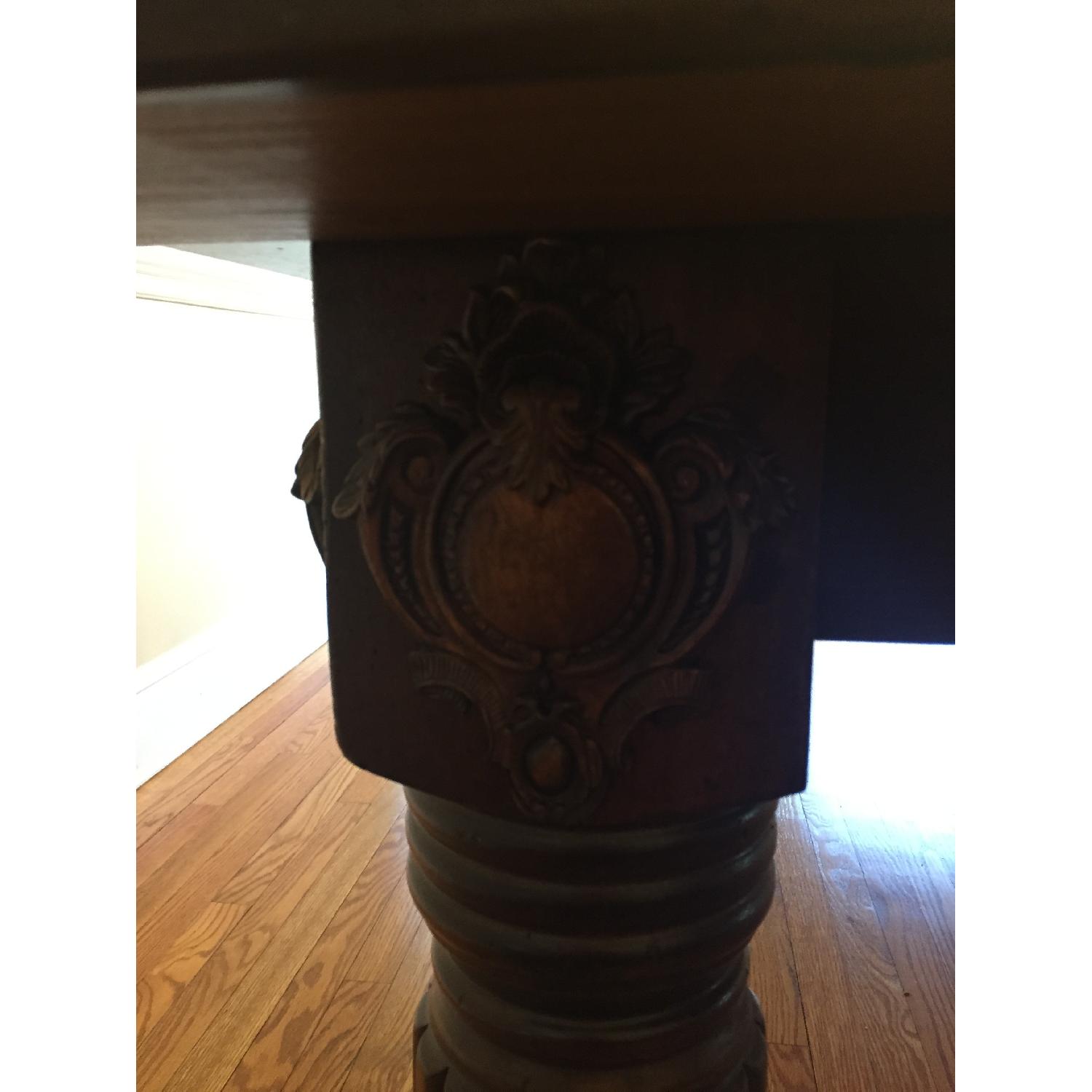 Custom Elegance Dining Table w/ 2 Breadboard End Leaves - image-3