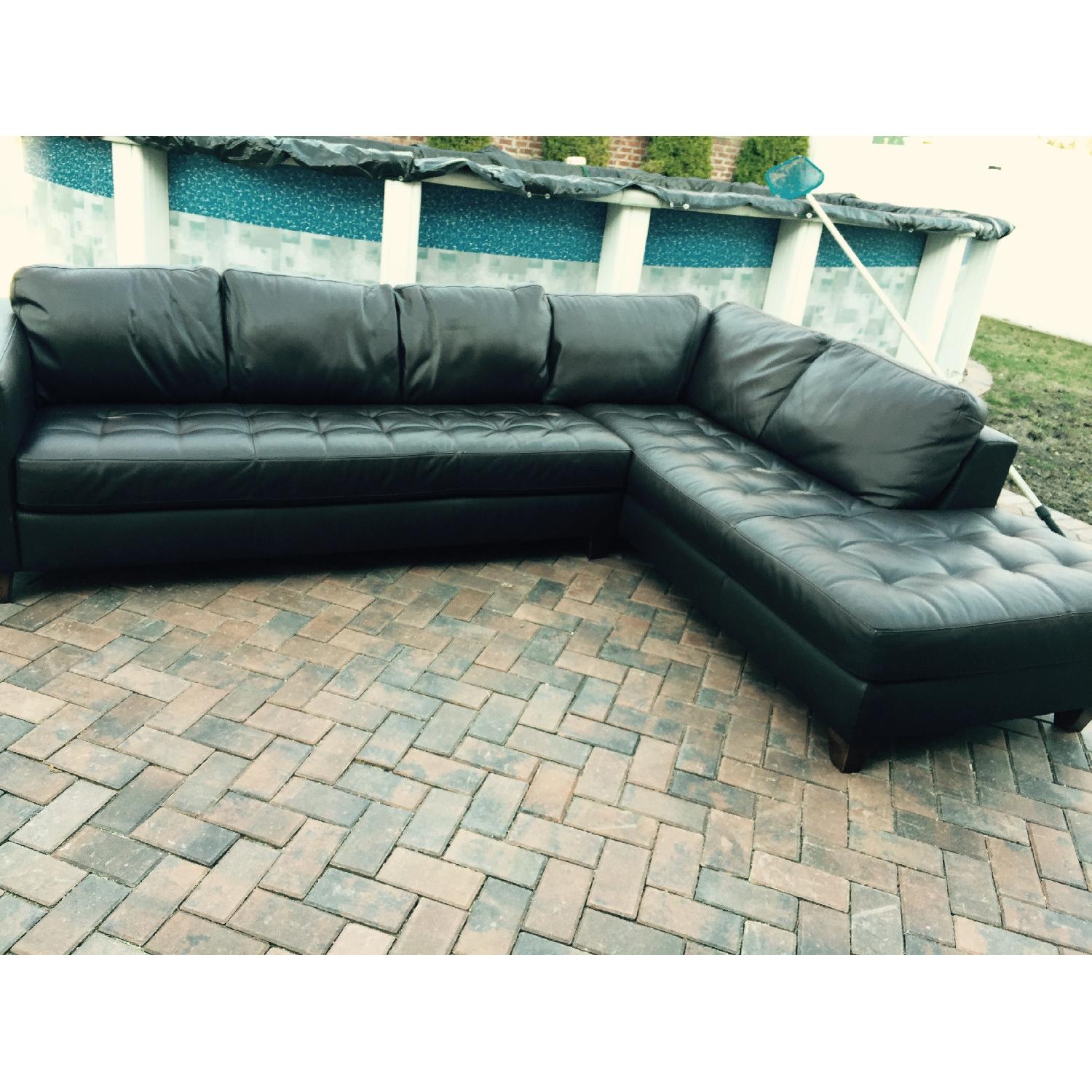 Macy's Milano Leather 2Piece Chaise Sectional Sofa AptDeco