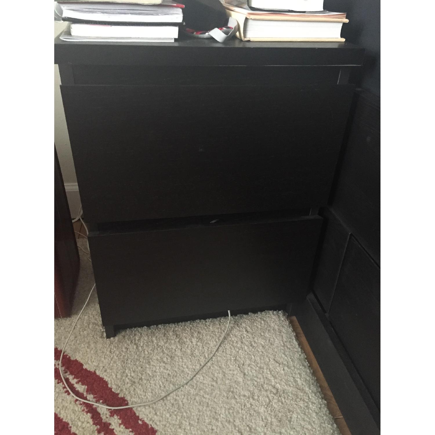 Ikea Malm Black Brown 2Drawer Nightstand AptDeco